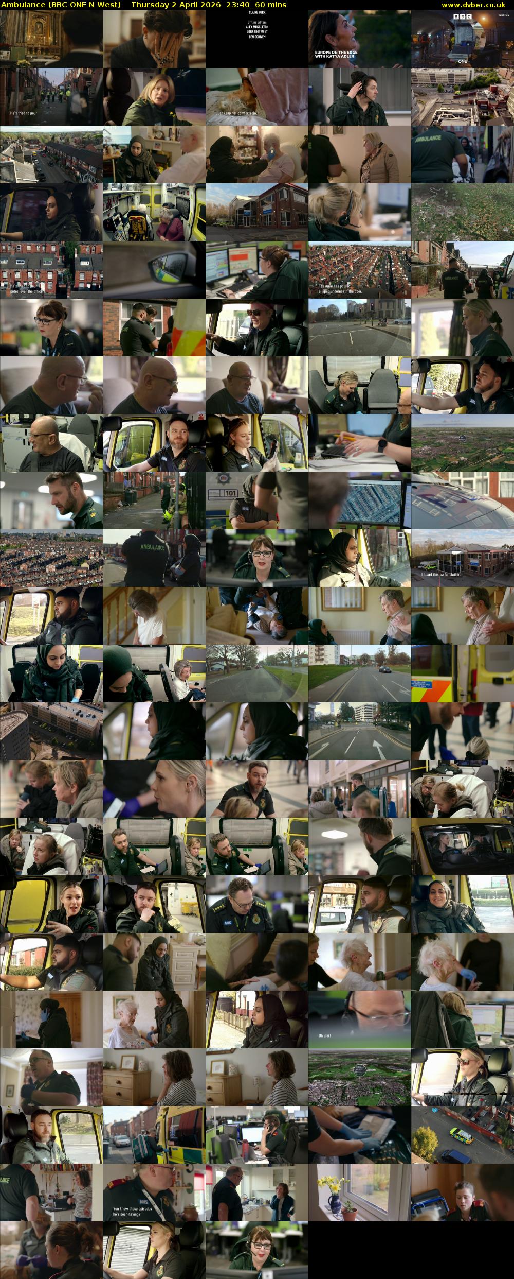 Ambulance (BBC ONE N West) Thursday 2 April 2026 23:40 - 00:40