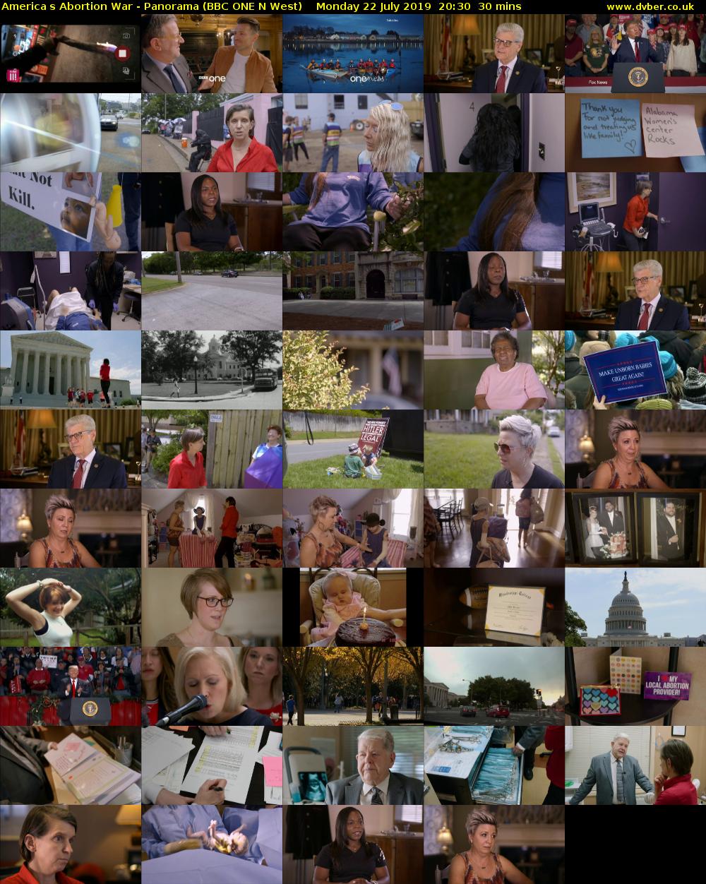 Americas Abortion War - Panorama (BBC ONE N West) Monday 22 July 2019 20:30 - 21:00