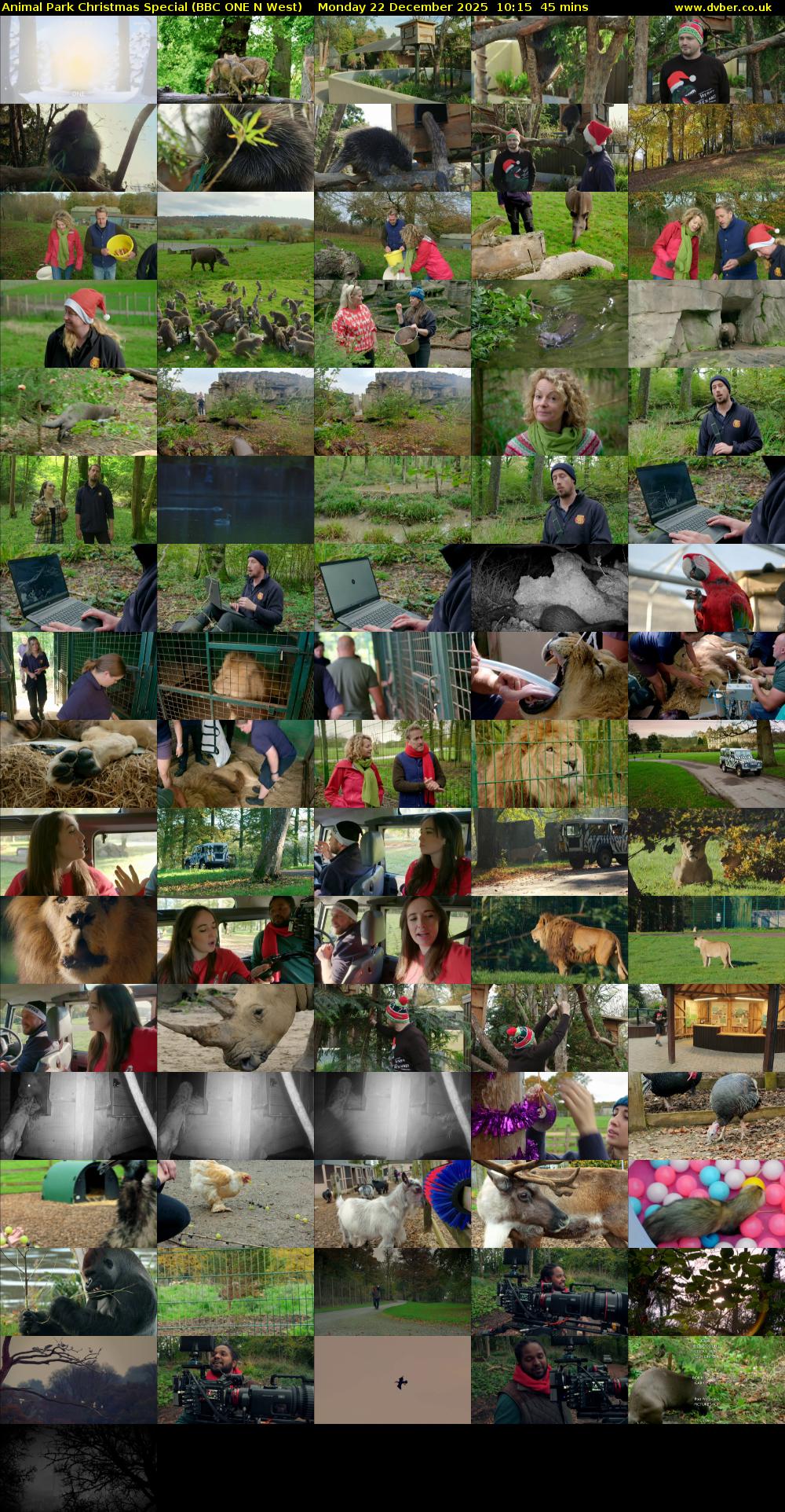 Animal Park Christmas Special (BBC ONE N West) Monday 22 December 2025 10:15 - 11:00