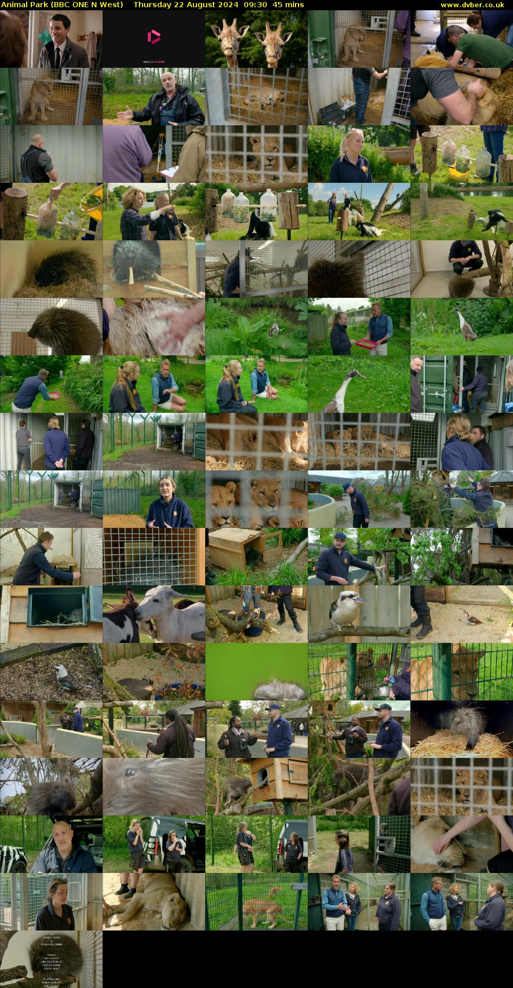 Animal Park (BBC ONE N West) Thursday 22 August 2024 09:30 - 10:15