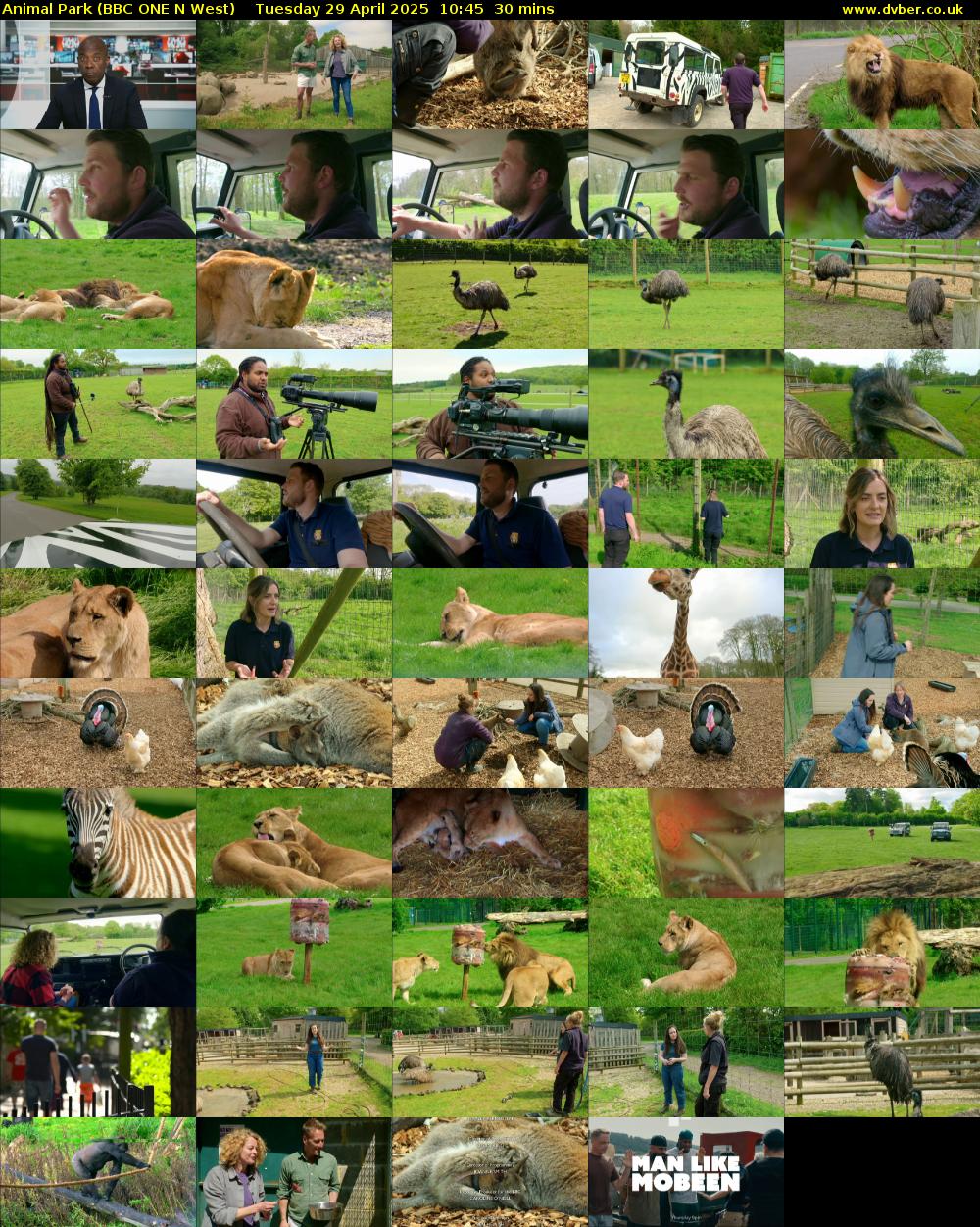 Animal Park (BBC ONE N West) Tuesday 29 April 2025 10:45 - 11:15