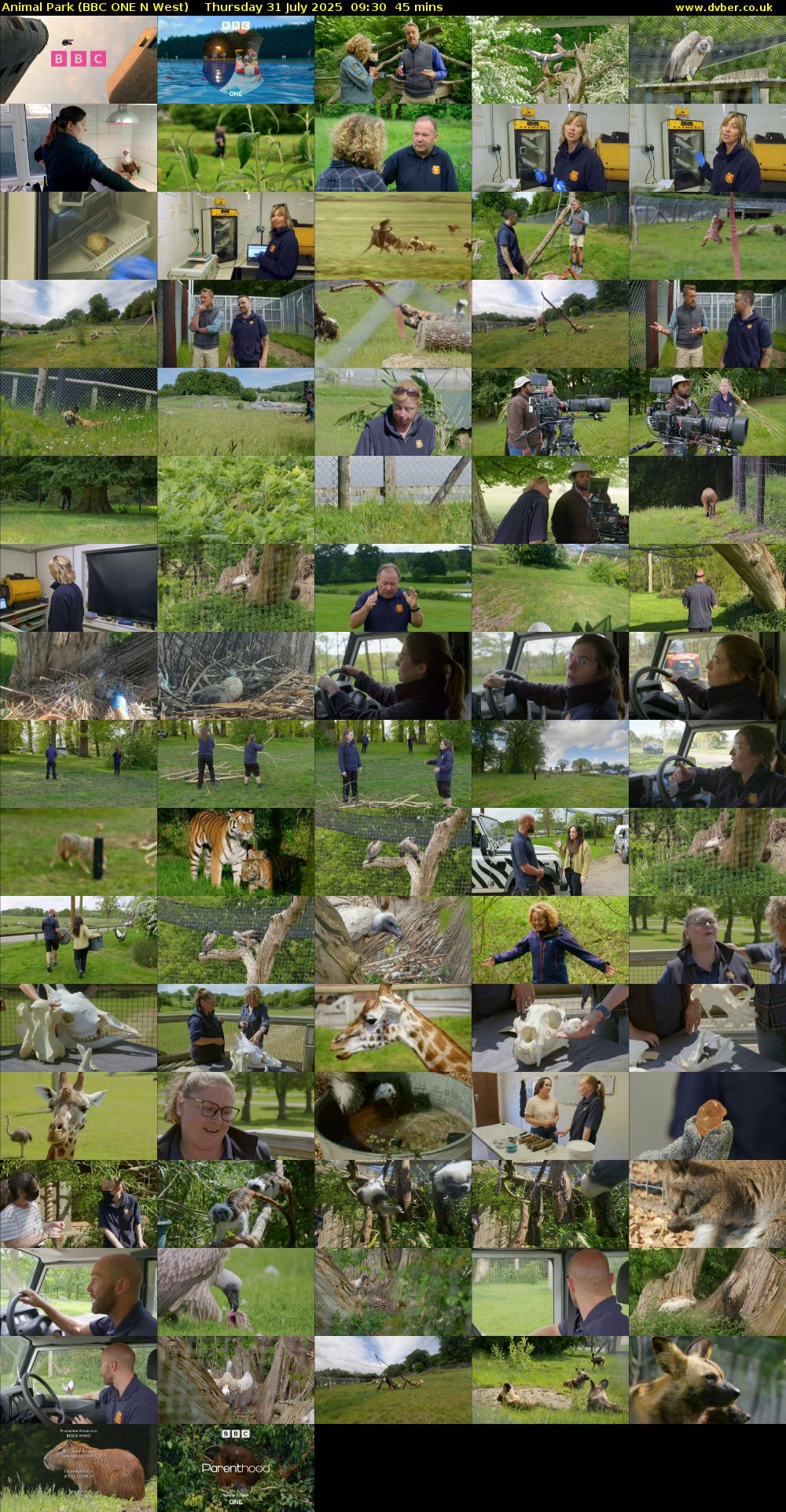 Animal Park (BBC ONE N West) Thursday 31 July 2025 09:30 - 10:15