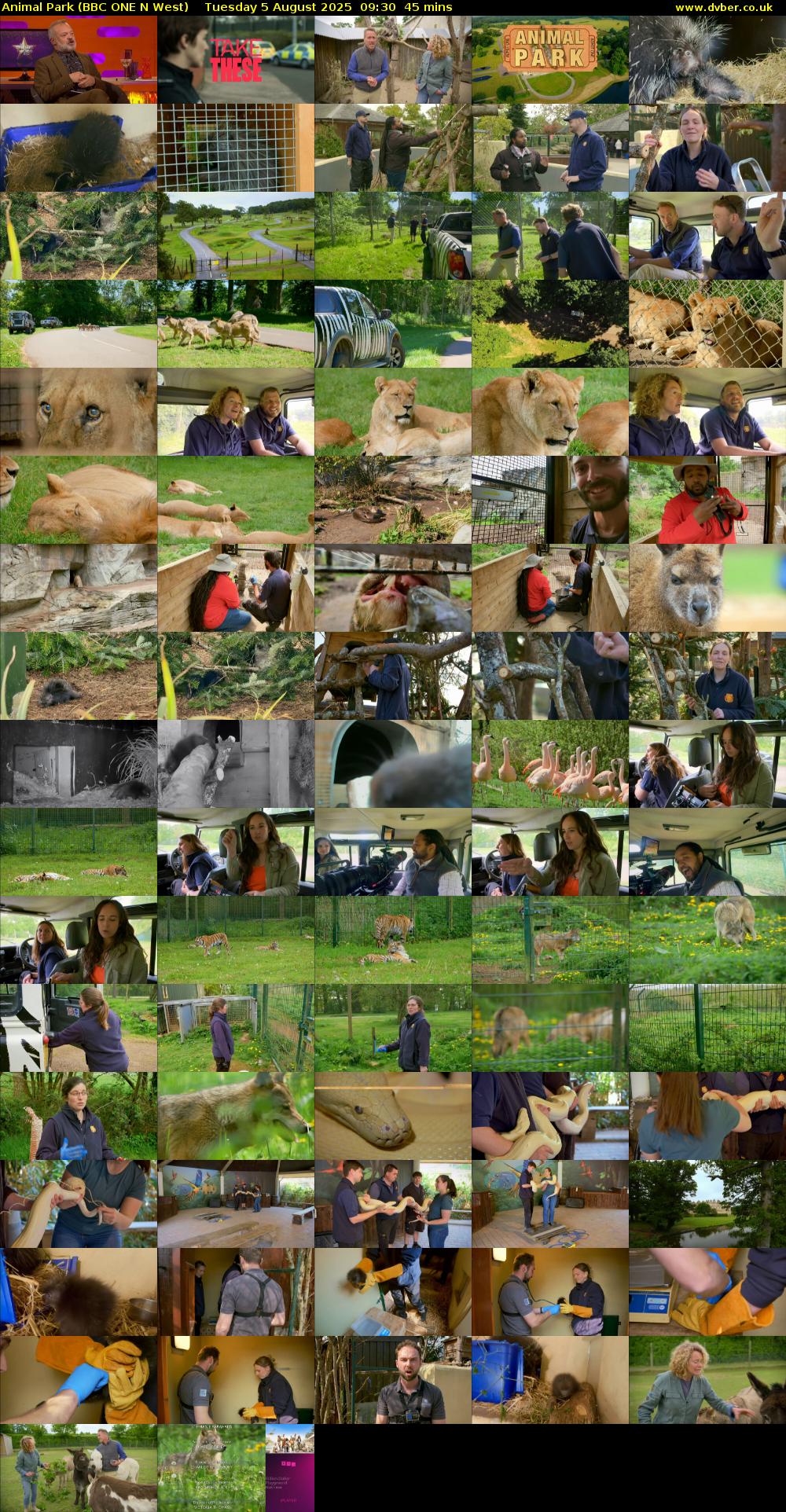Animal Park (BBC ONE N West) Tuesday 5 August 2025 09:30 - 10:15