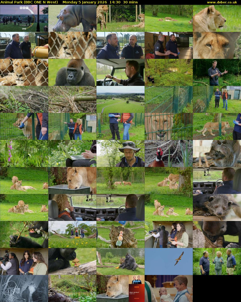 Animal Park (BBC ONE N West) Monday 5 January 2026 14:30 - 15:00