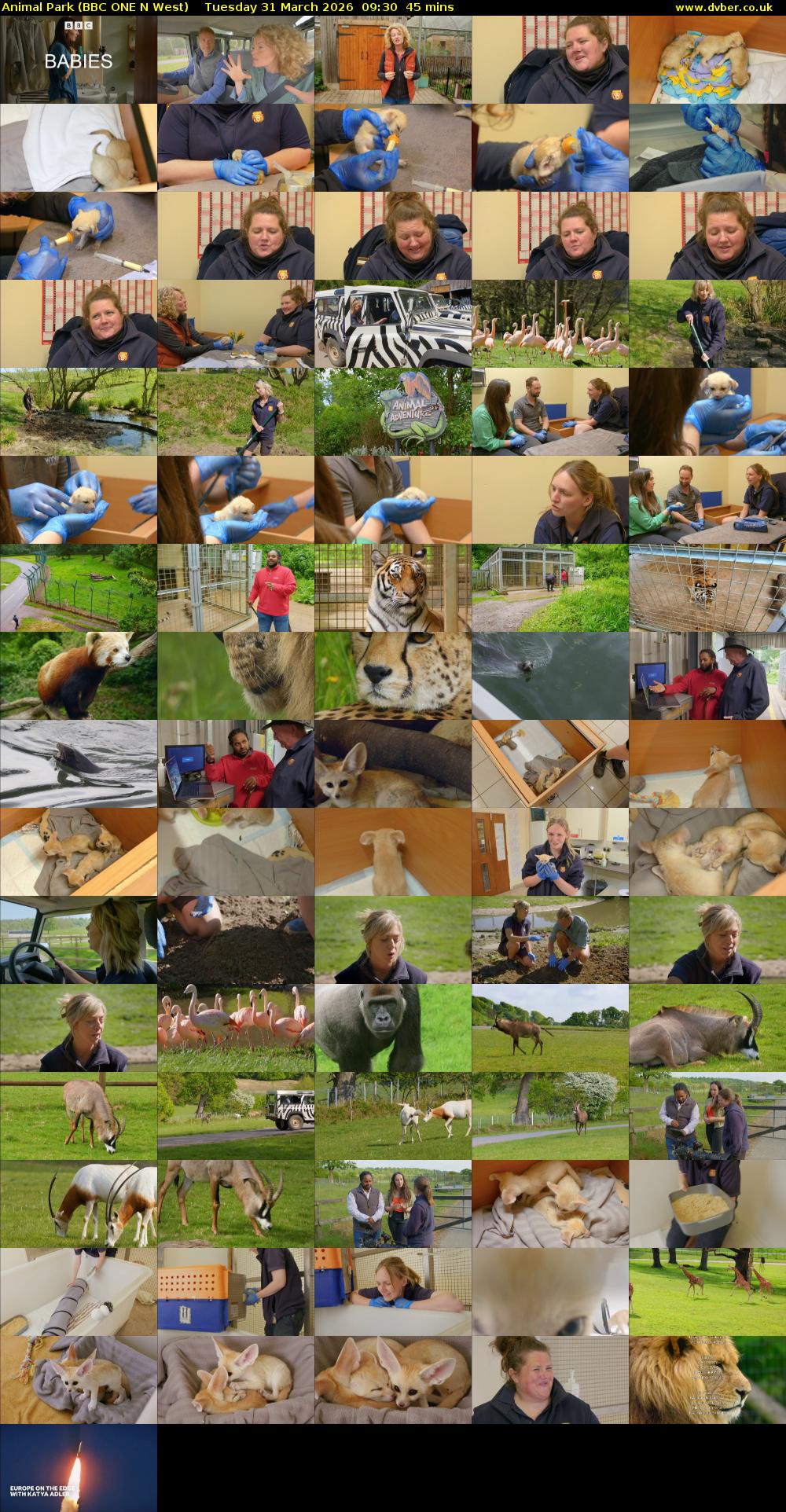 Animal Park (BBC ONE N West) Tuesday 31 March 2026 09:30 - 10:15