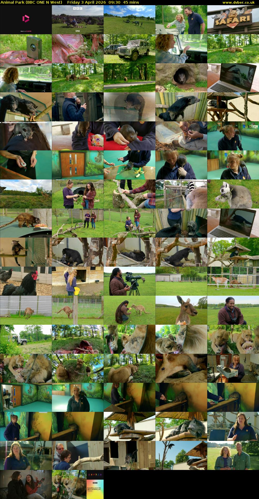 Animal Park (BBC ONE N West) Friday 3 April 2026 09:30 - 10:15