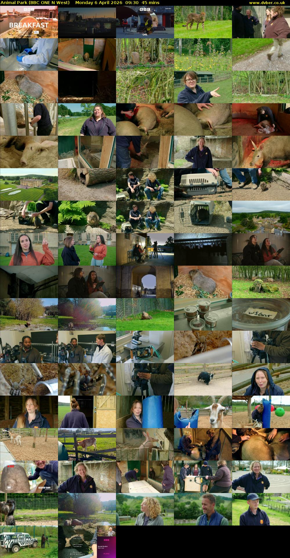 Animal Park (BBC ONE N West) Monday 6 April 2026 09:30 - 10:15