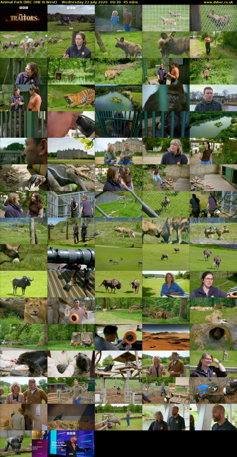 Animal Park (BBC ONE N West) Wednesday 22 July 2026 09:30 - 10:15