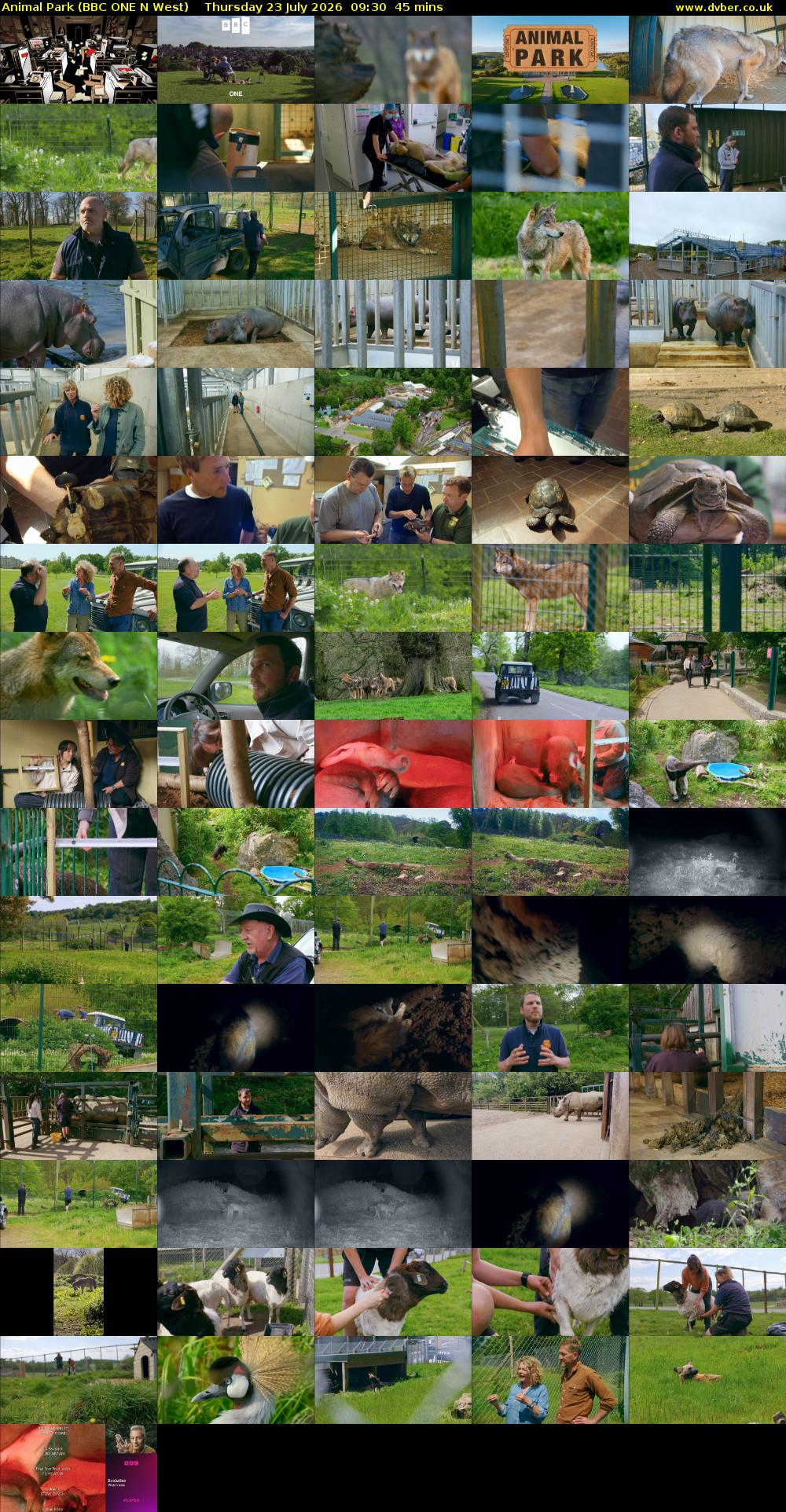 Animal Park (BBC ONE N West) Thursday 23 July 2026 09:30 - 10:15