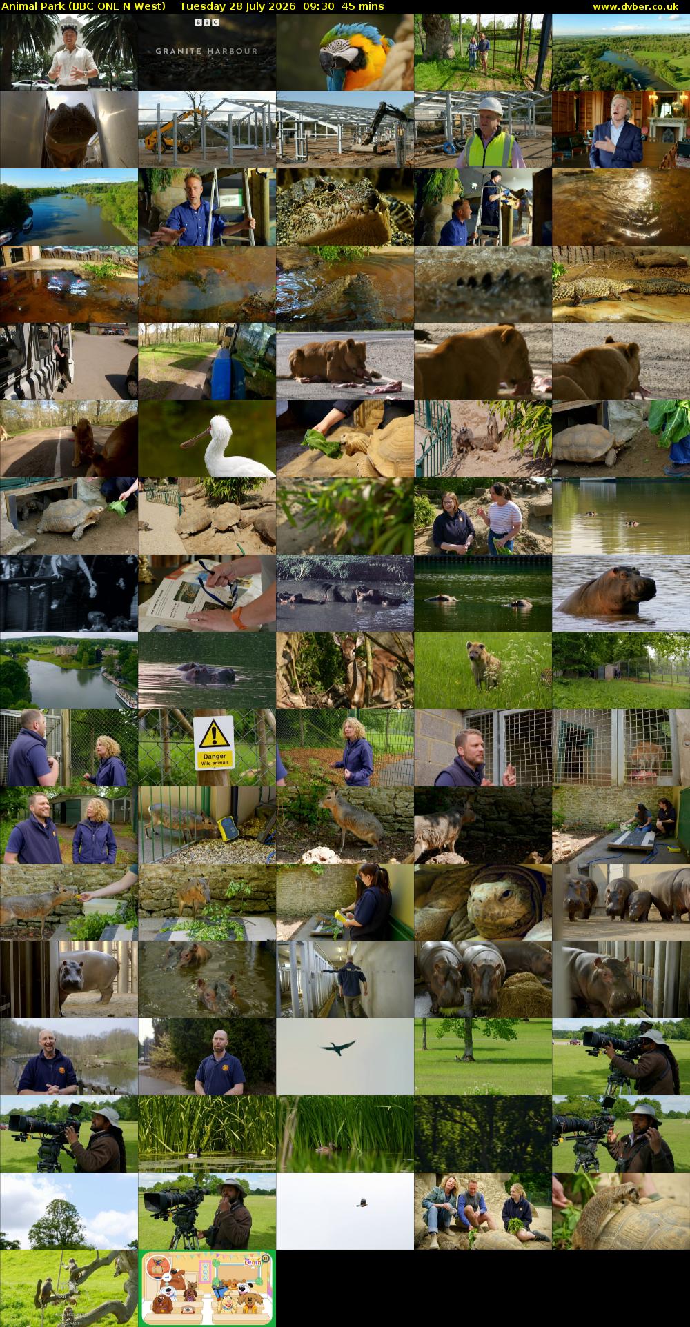 Animal Park (BBC ONE N West) Tuesday 28 July 2026 09:30 - 10:15