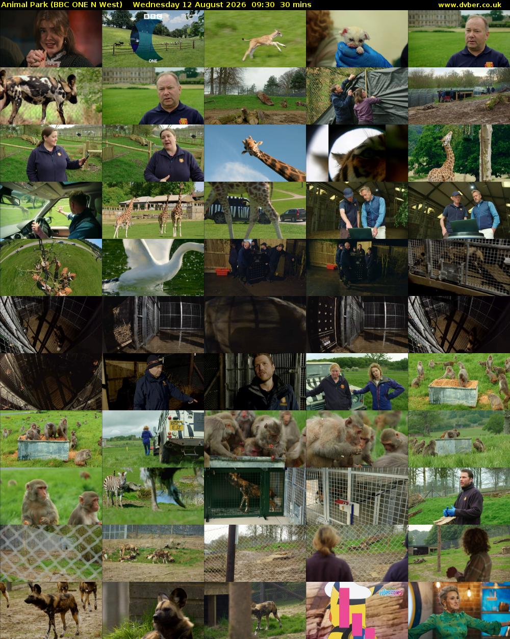 Animal Park (BBC ONE N West) Wednesday 12 August 2026 09:30 - 10:00
