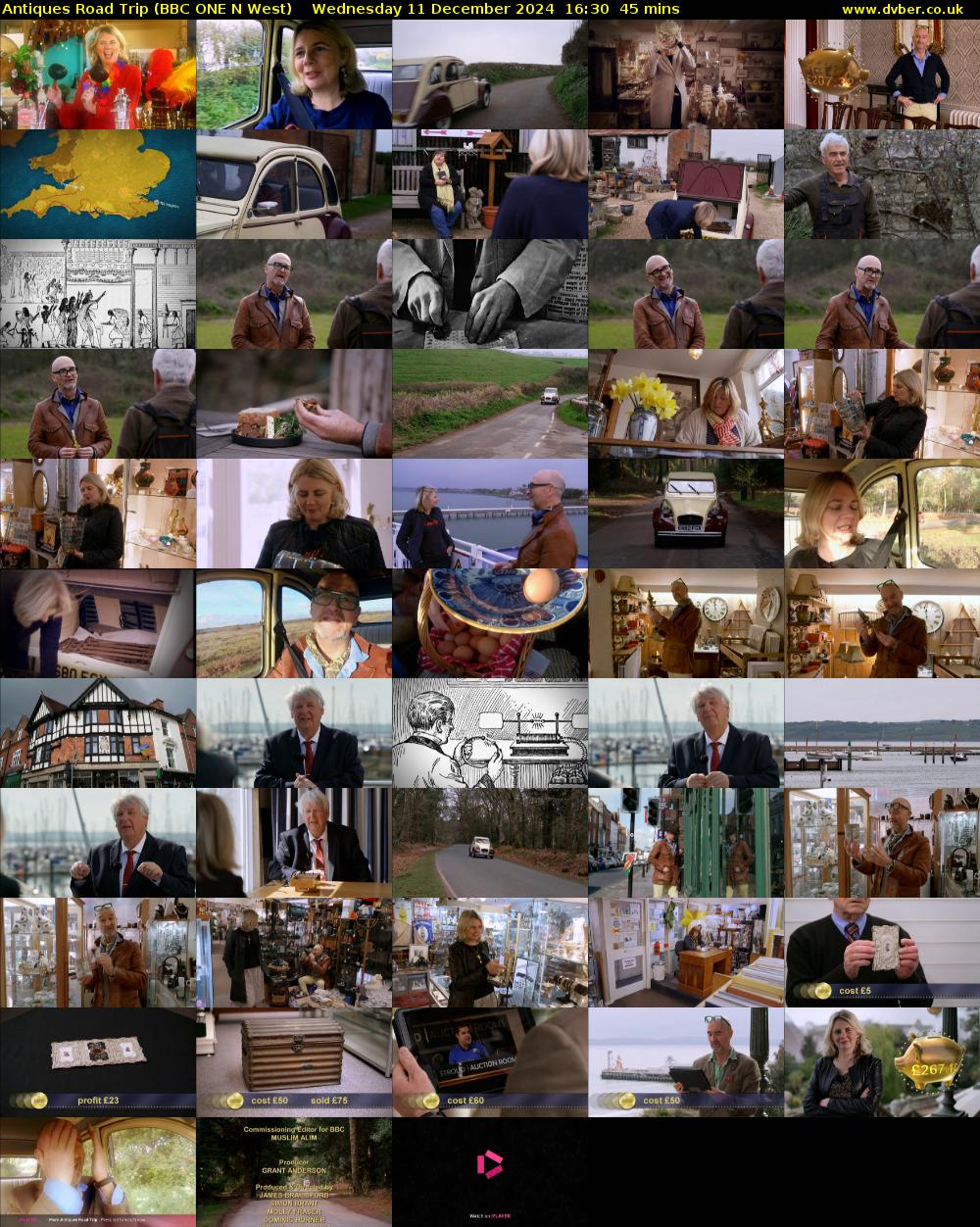 Antiques Road Trip (BBC ONE N West) Wednesday 11 December 2024 16:30 - 17:15
