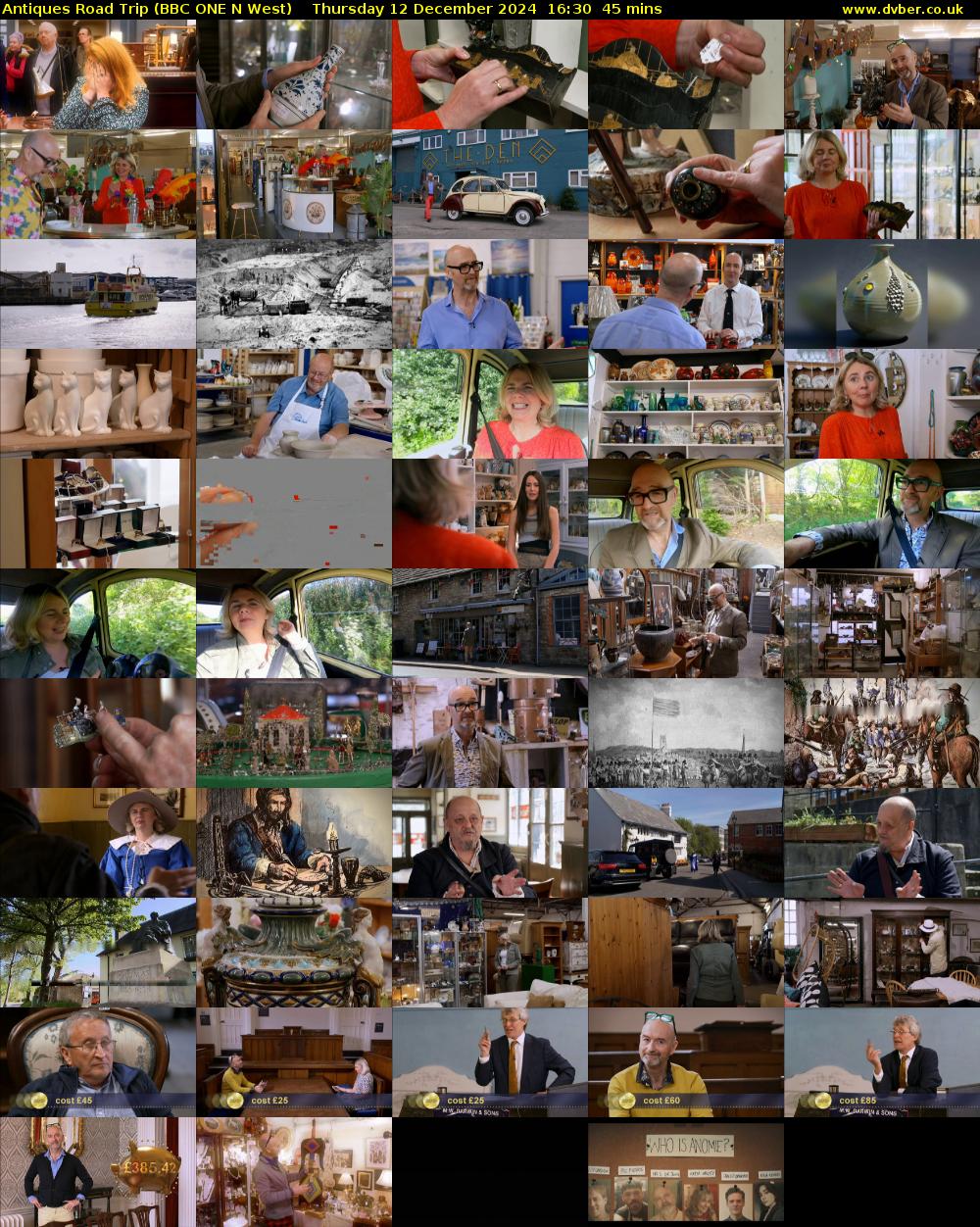 Antiques Road Trip (BBC ONE N West) Thursday 12 December 2024 16:30 - 17:15