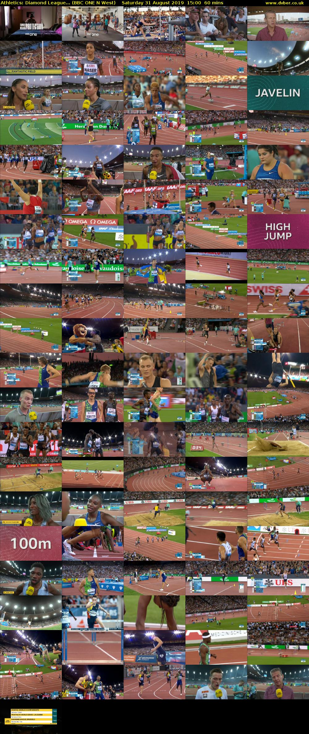 Athletics: Diamond League... (BBC ONE N West) Saturday 31 August 2019 15:00 - 16:00