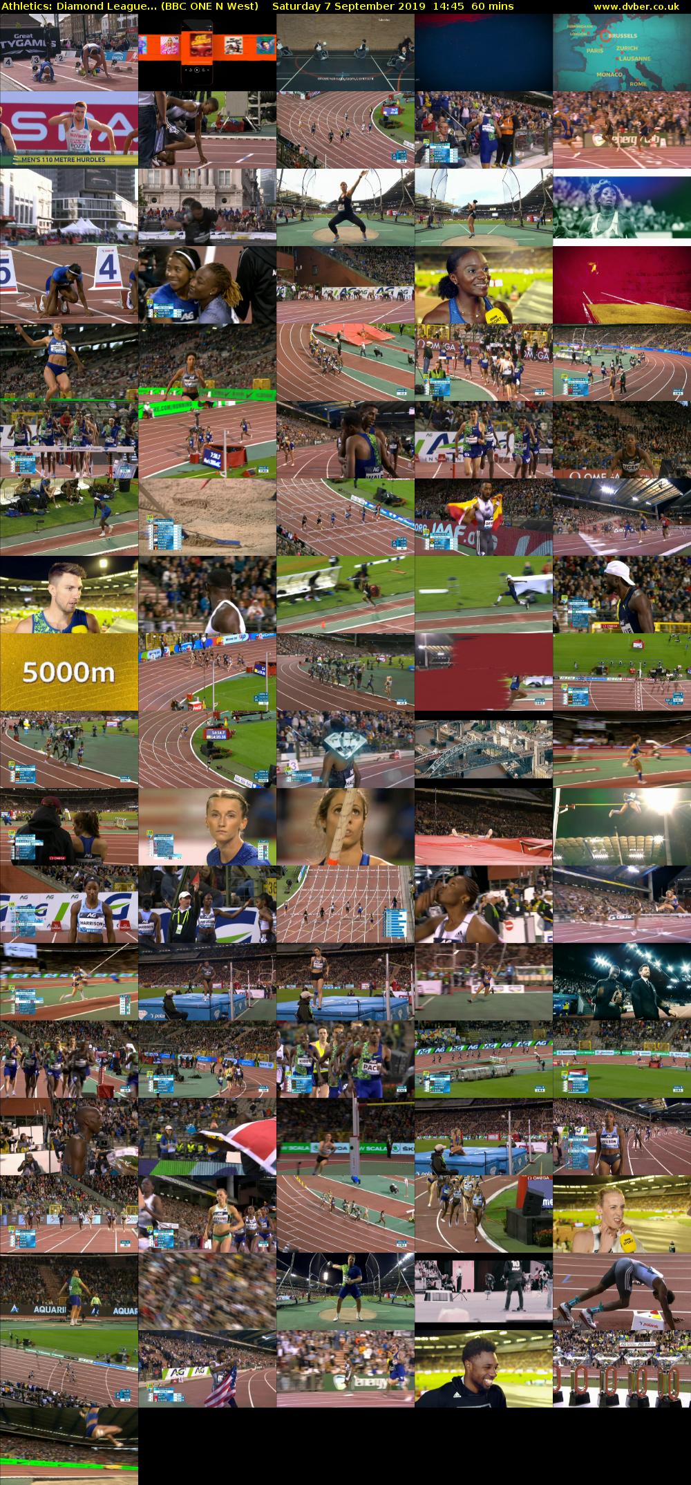 Athletics: Diamond League... (BBC ONE N West) Saturday 7 September 2019 14:45 - 15:45