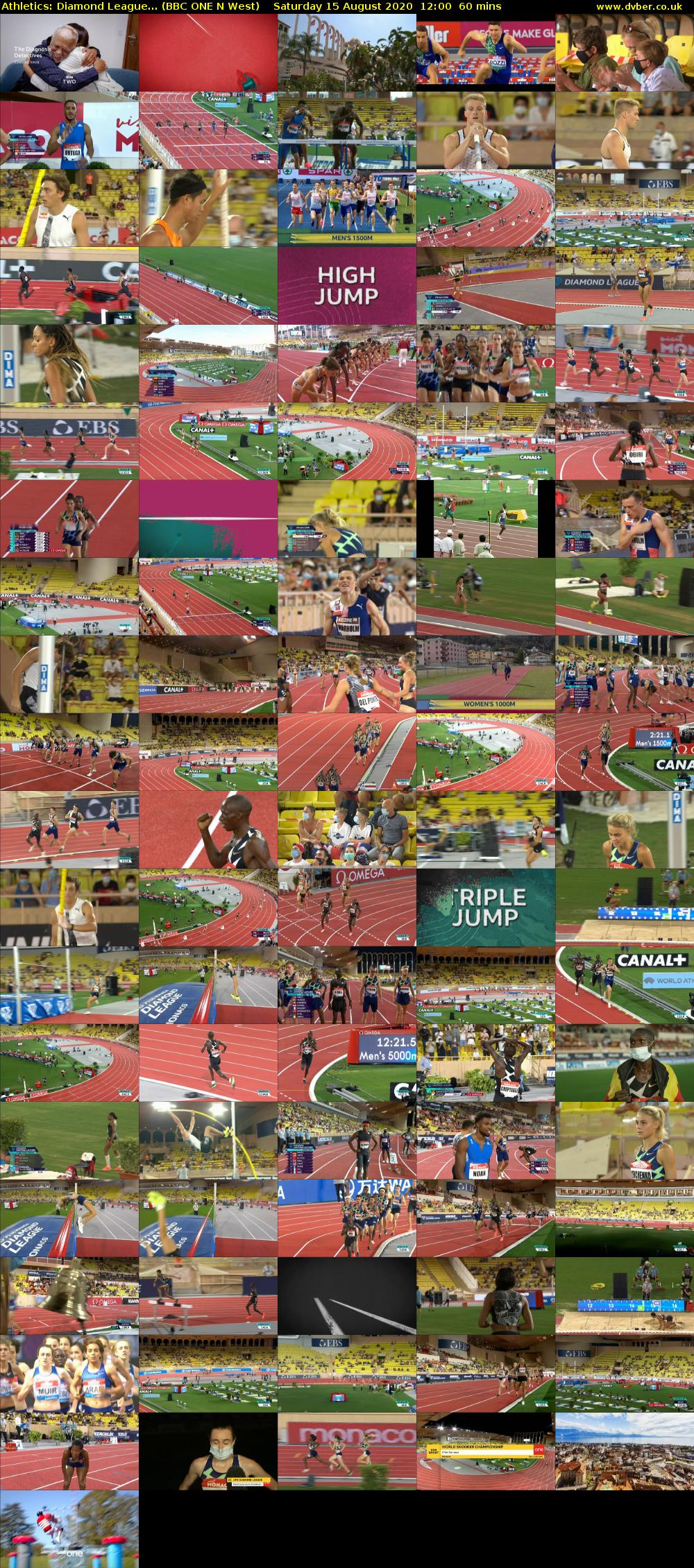Athletics: Diamond League... (BBC ONE N West) Saturday 15 August 2020 12:00 - 13:00