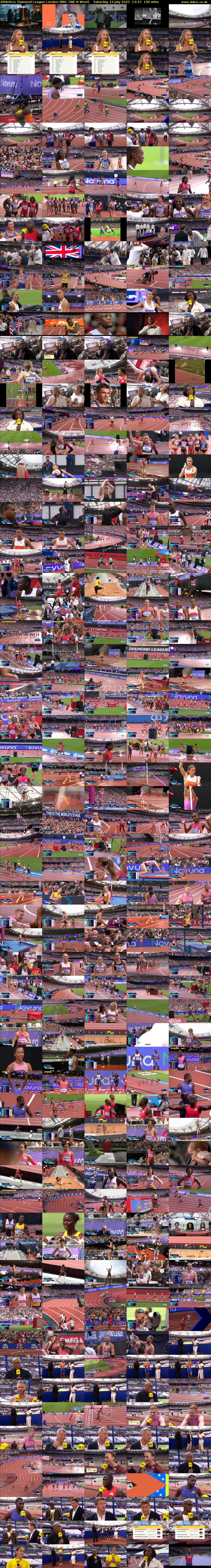 Athletics: Diamond League London (BBC ONE N West) Saturday 19 July 2025 13:15 - 16:25
