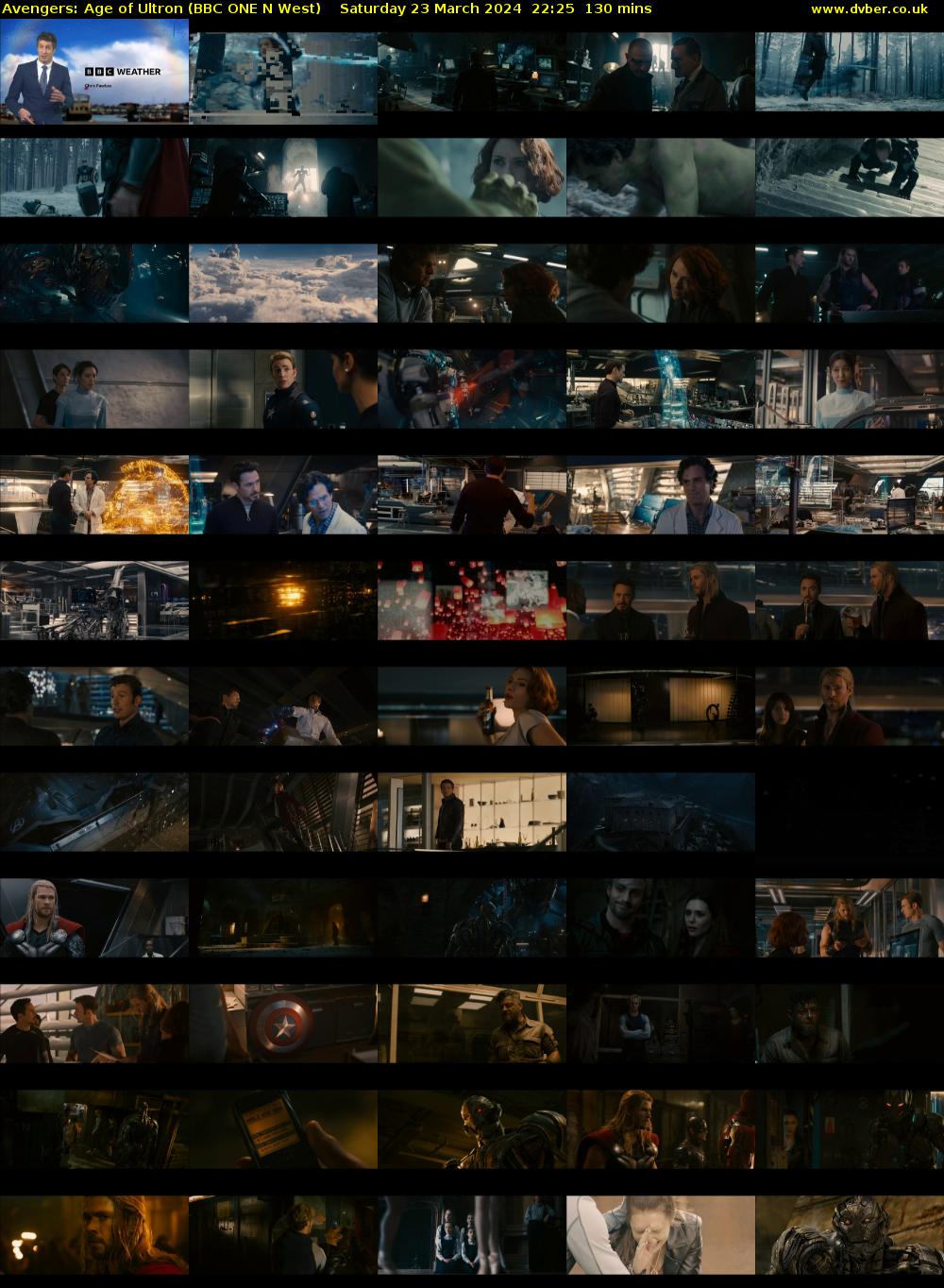 Avengers: Age of Ultron (BBC ONE N West) Saturday 23 March 2024 22:25 - 00:35