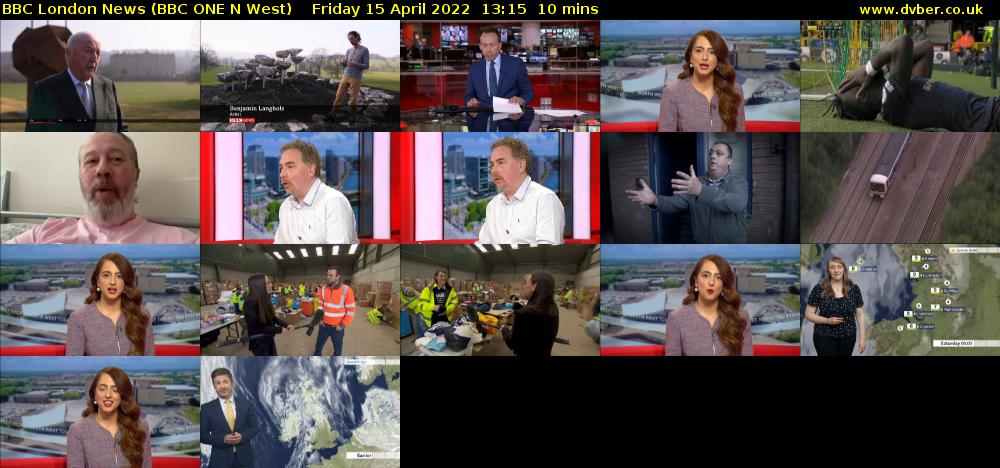BBC London News (BBC ONE N West) Friday 15 April 2022 13:15 - 13:25