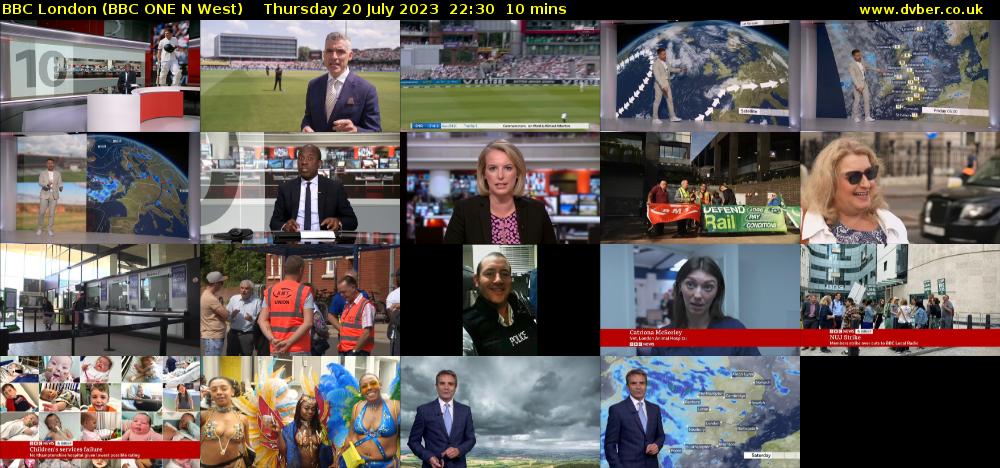 BBC London (BBC ONE N West) Thursday 20 July 2023 22:30 - 22:40