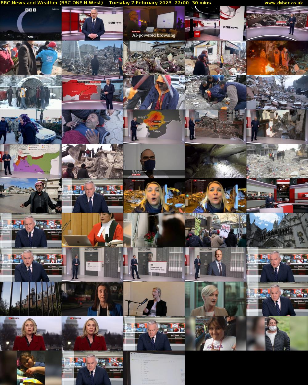 BBC News and Weather (BBC ONE N West) Tuesday 7 February 2023 22:00 - 22:30