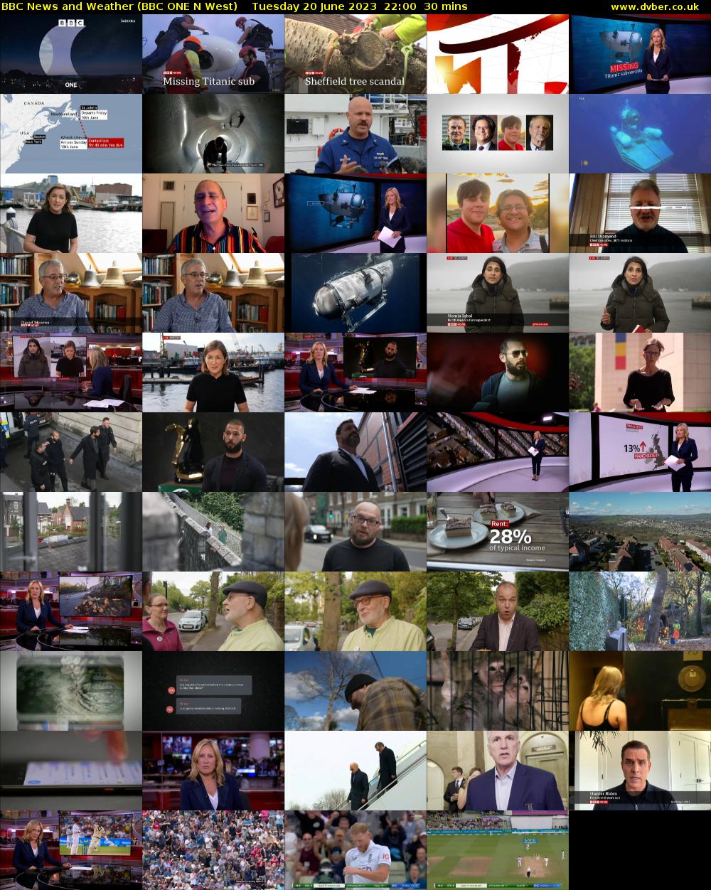BBC News and Weather (BBC ONE N West) Tuesday 20 June 2023 22:00 - 22:30