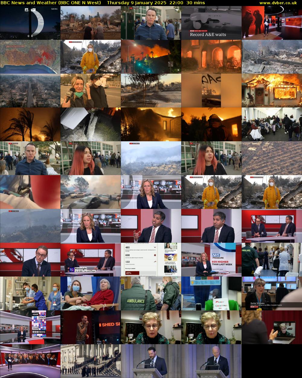 BBC News and Weather (BBC ONE N West) Thursday 9 January 2025 22:00 - 22:30
