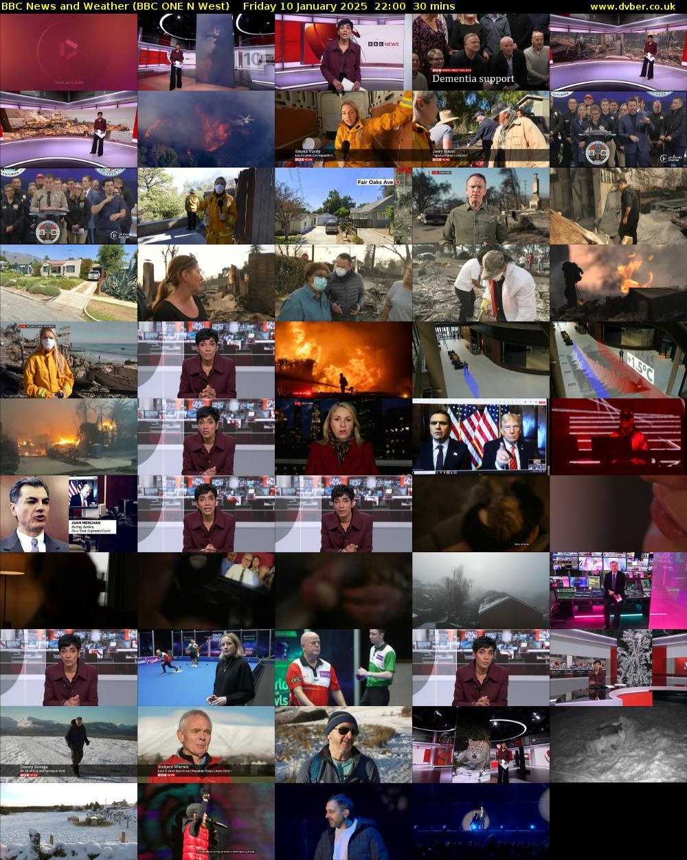 BBC News and Weather (BBC ONE N West) Friday 10 January 2025 22:00 - 22:30