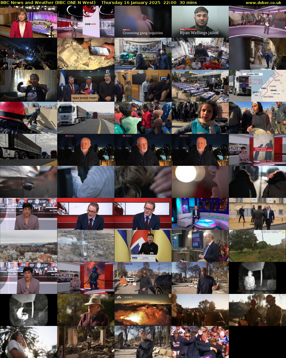 BBC News and Weather (BBC ONE N West) Thursday 16 January 2025 22:00 - 22:30