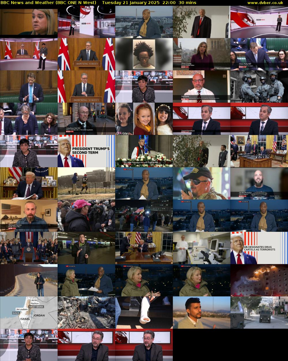 BBC News and Weather (BBC ONE N West) Tuesday 21 January 2025 22:00 - 22:30