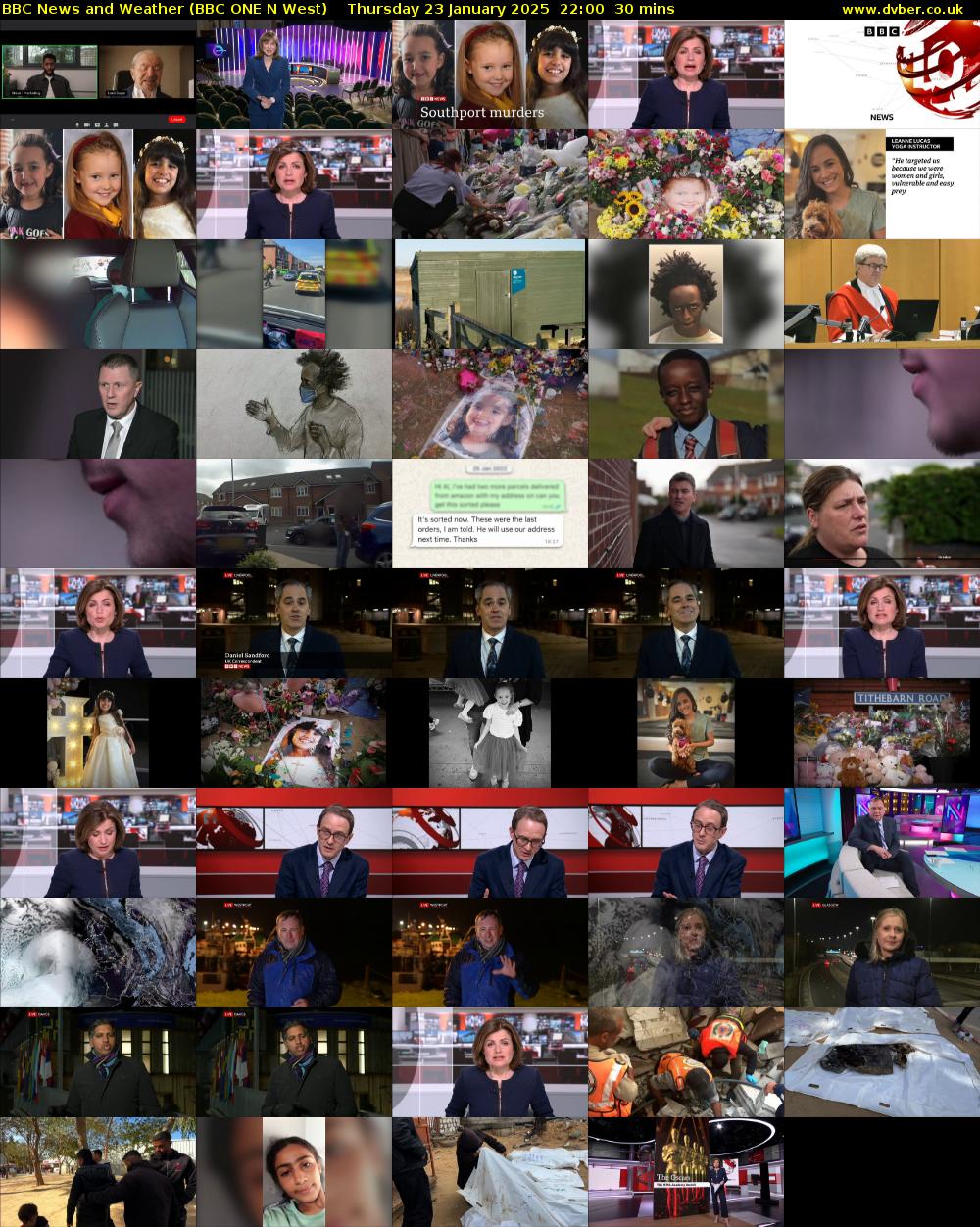 BBC News and Weather (BBC ONE N West) Thursday 23 January 2025 22:00 - 22:30