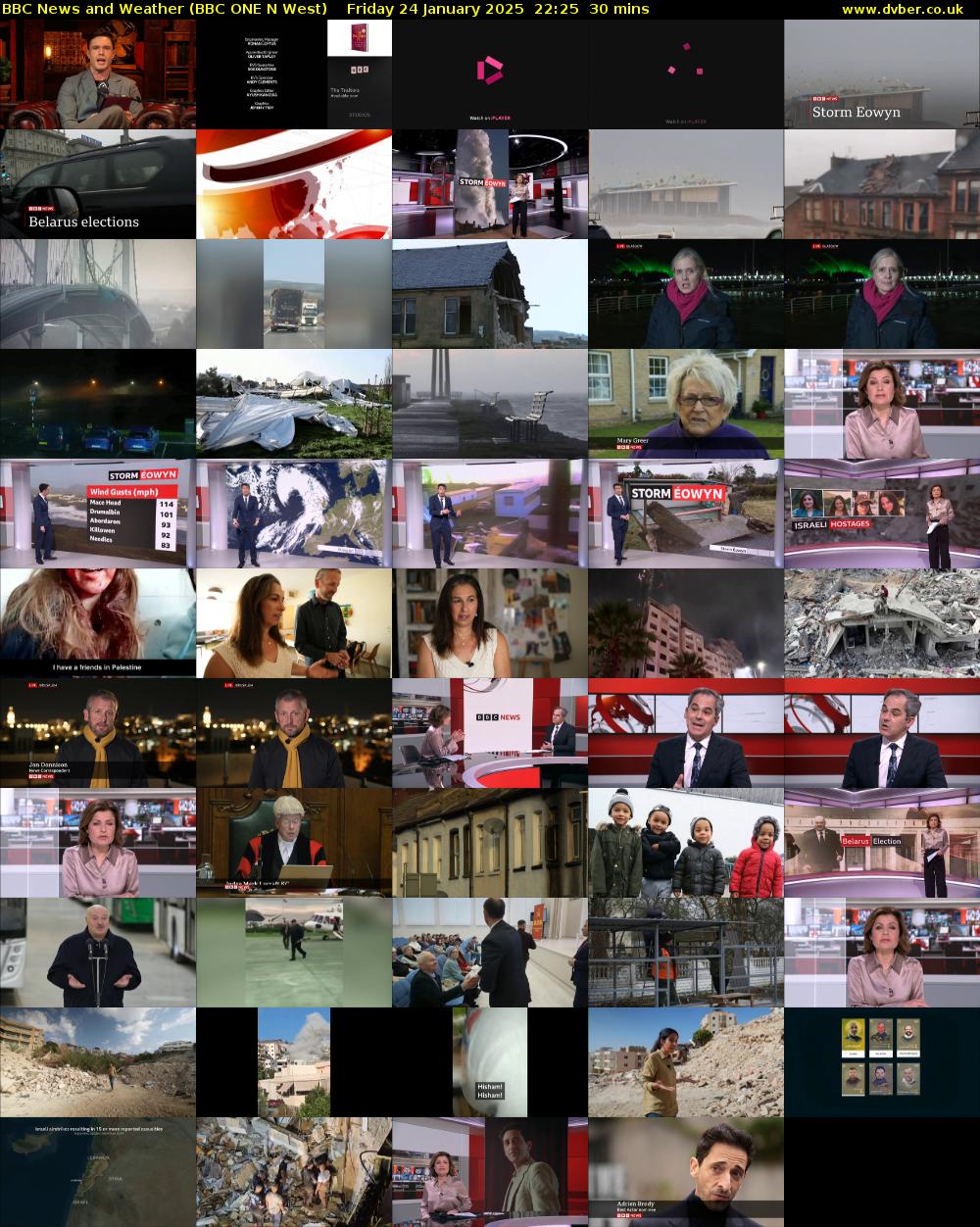 BBC News and Weather (BBC ONE N West) Friday 24 January 2025 22:25 - 22:55