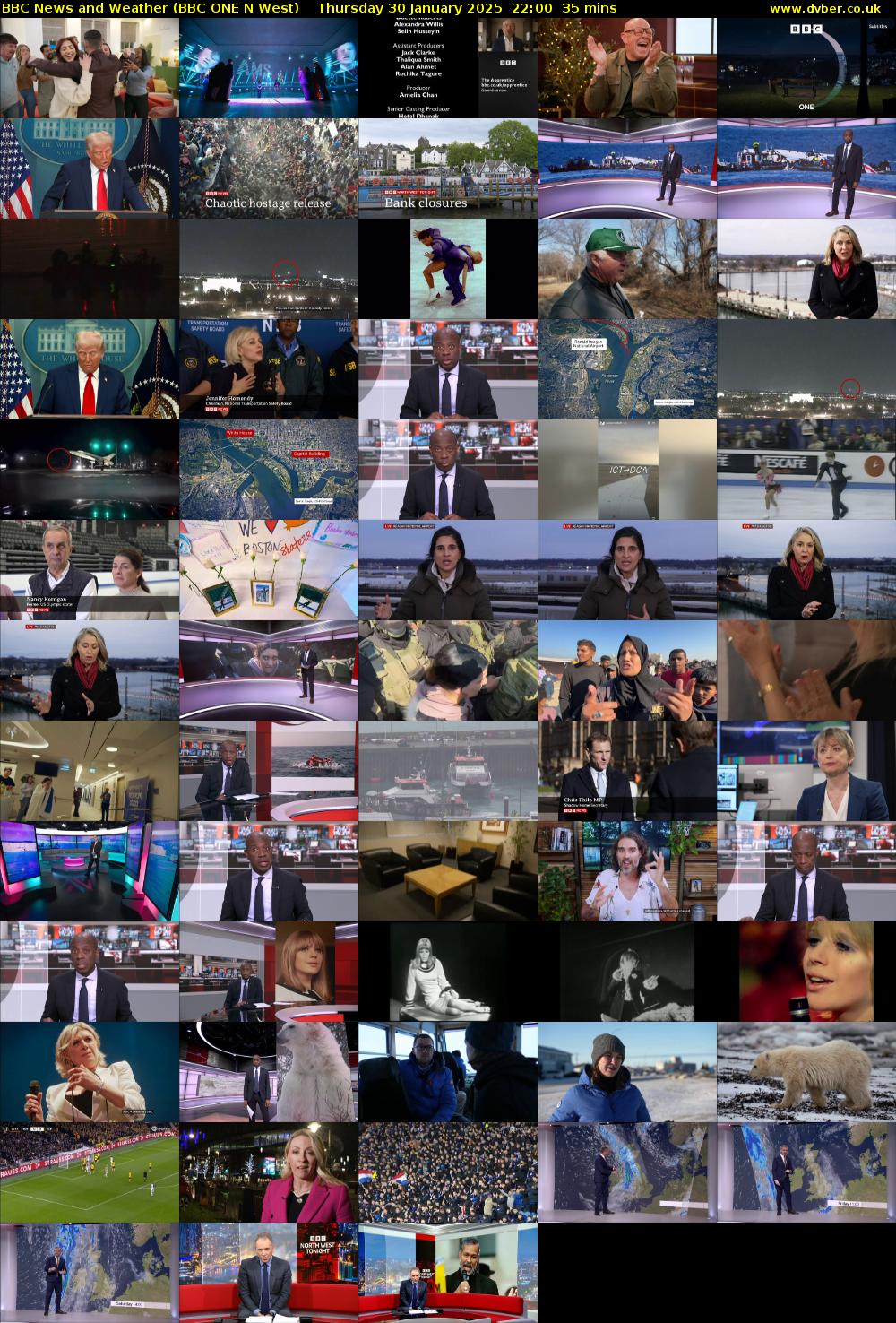 BBC News and Weather (BBC ONE N West) Thursday 30 January 2025 22:00 - 22:35