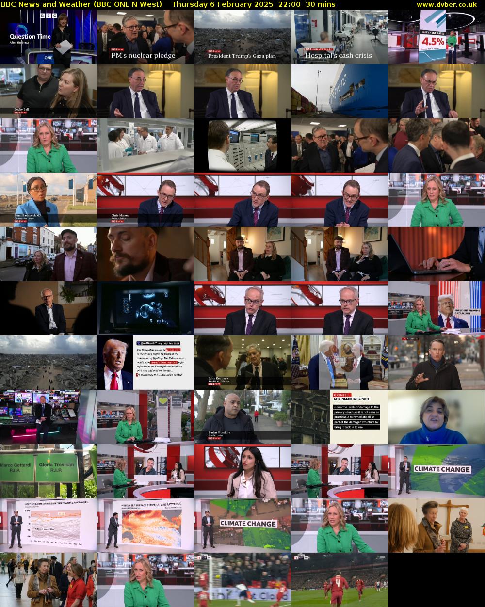 BBC News and Weather (BBC ONE N West) Thursday 6 February 2025 22:00 - 22:30