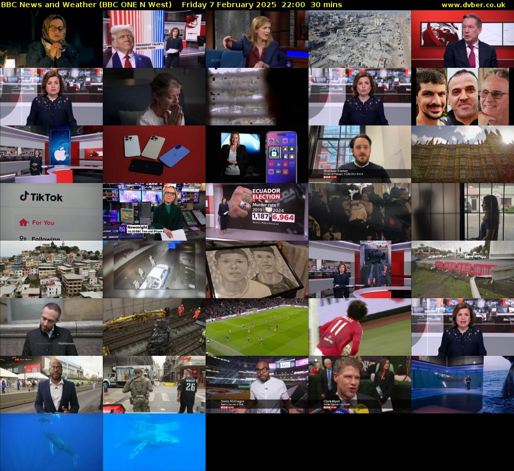 BBC News and Weather (BBC ONE N West) Friday 7 February 2025 22:00 - 22:30