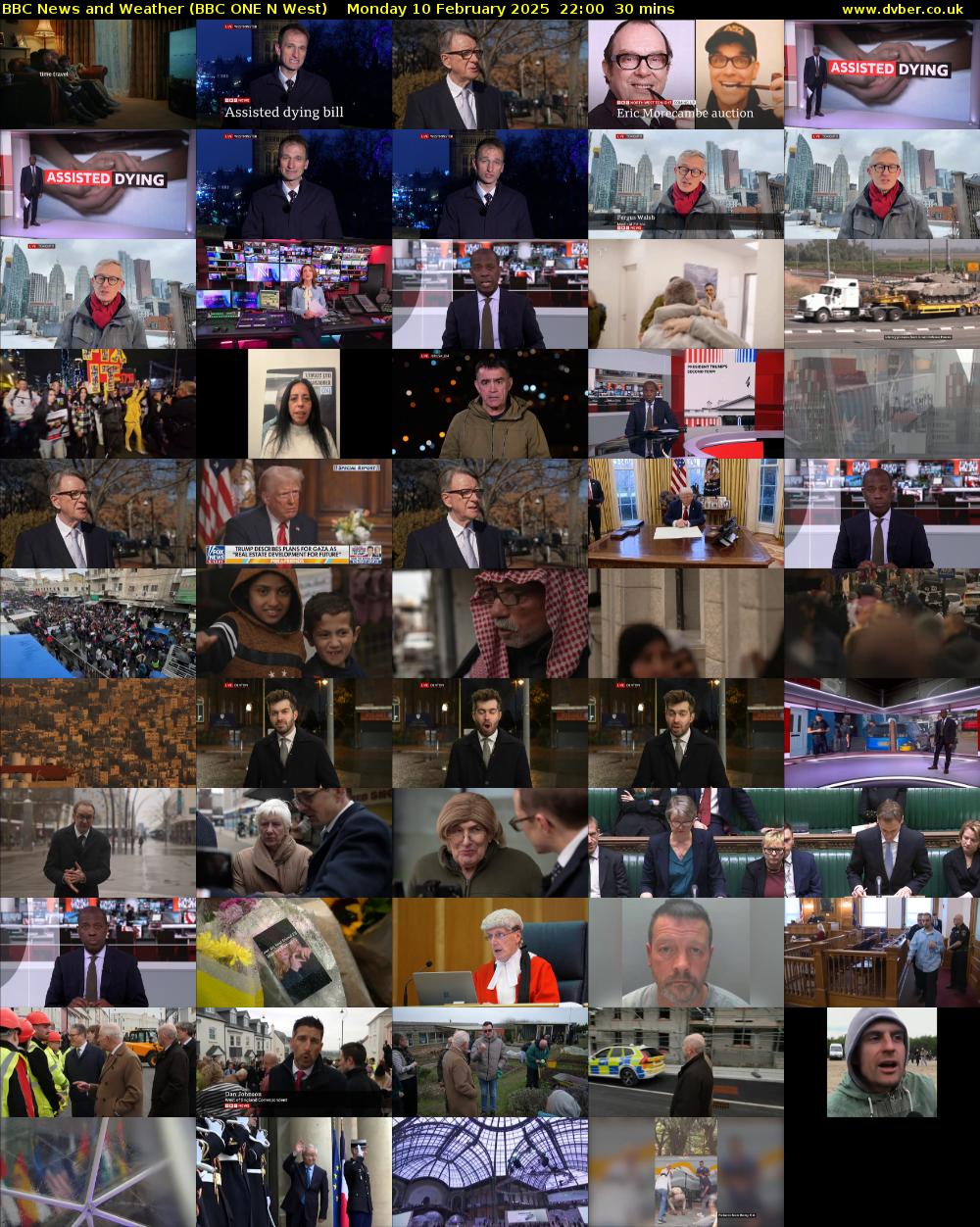 BBC News and Weather (BBC ONE N West) Monday 10 February 2025 22:00 - 22:30