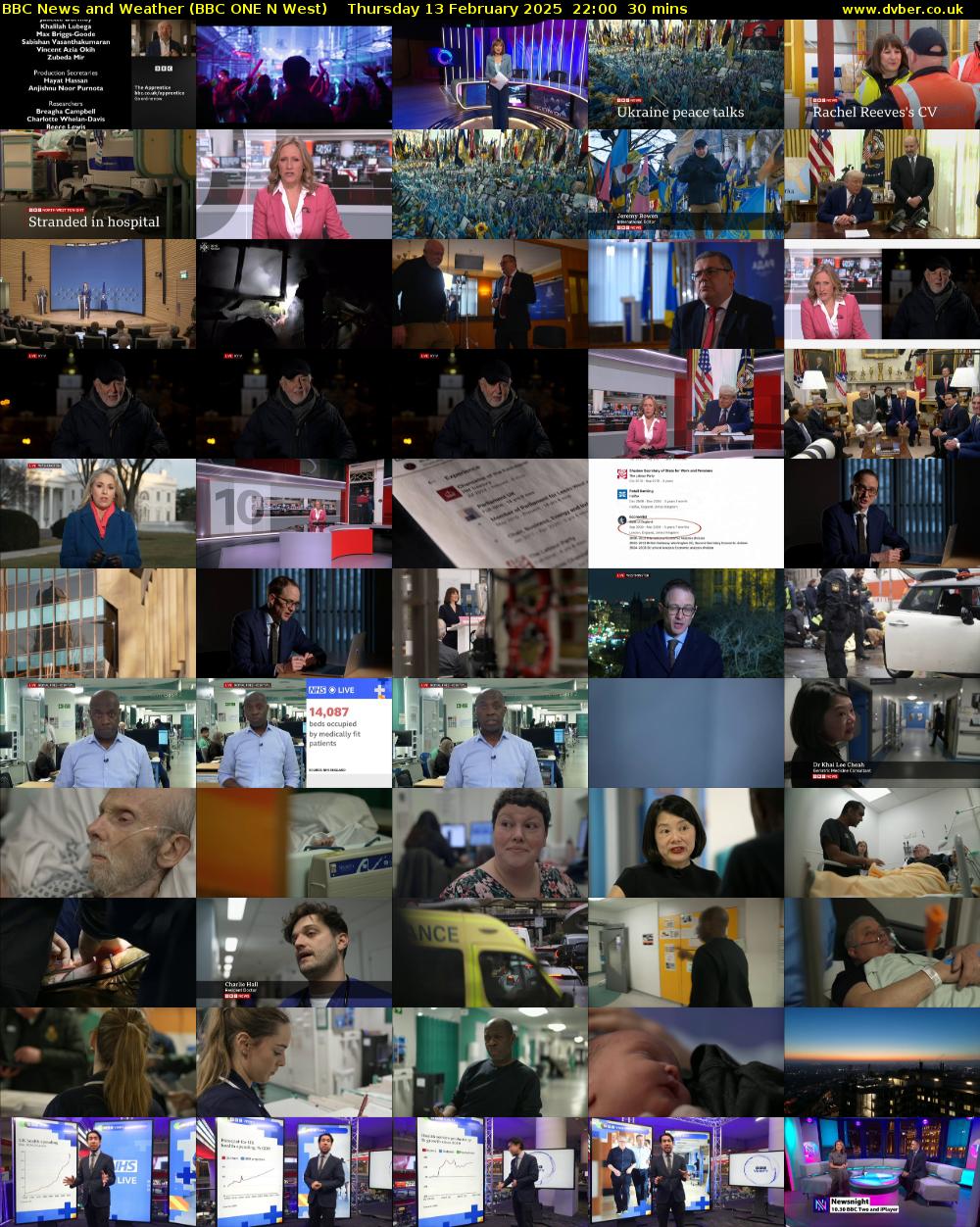 BBC News and Weather (BBC ONE N West) Thursday 13 February 2025 22:00 - 22:30