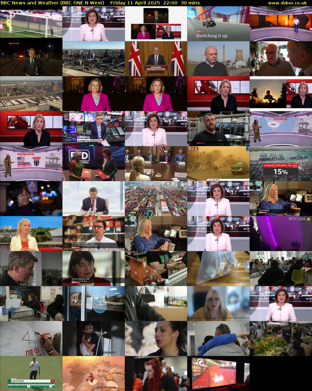 BBC News and Weather (BBC ONE N West) Friday 11 April 2025 22:00 - 22:30