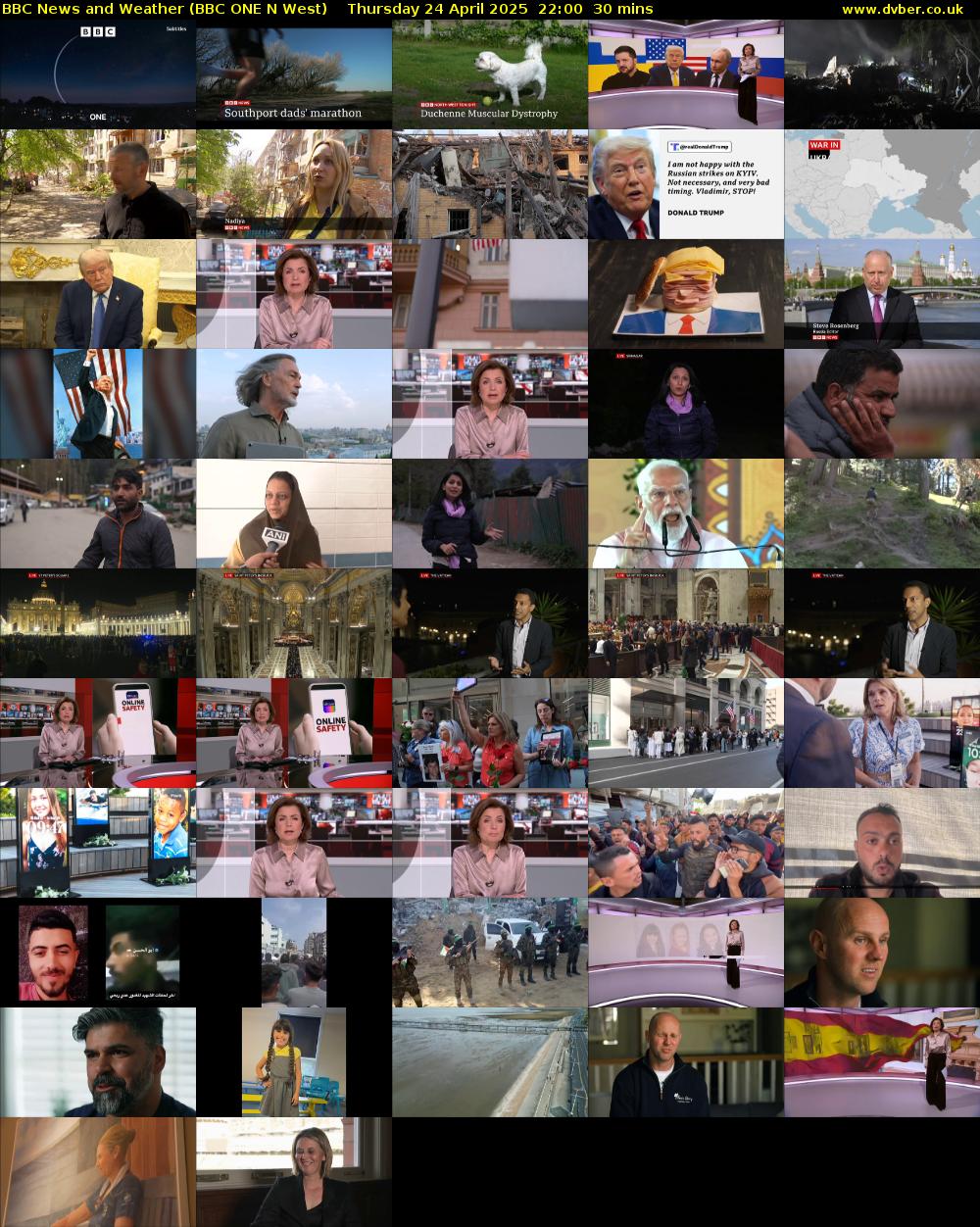 BBC News and Weather (BBC ONE N West) Thursday 24 April 2025 22:00 - 22:30