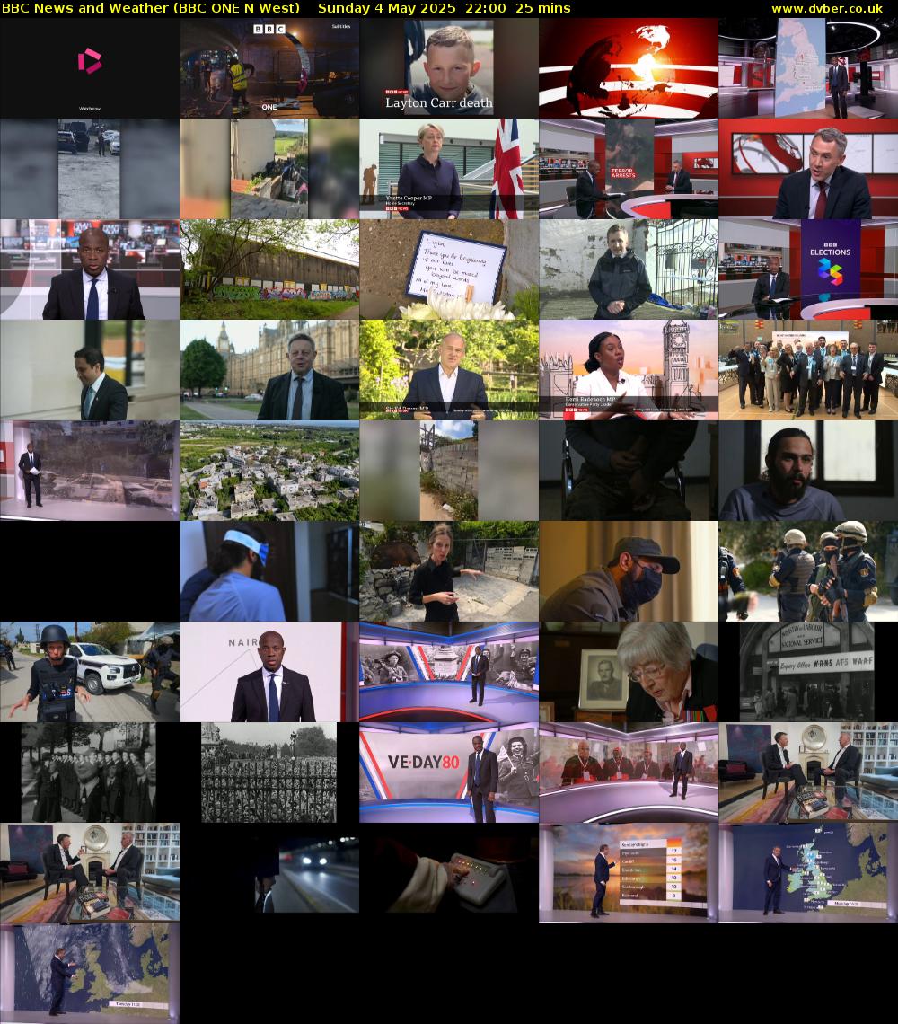 BBC News and Weather (BBC ONE N West) Sunday 4 May 2025 22:00 - 22:25