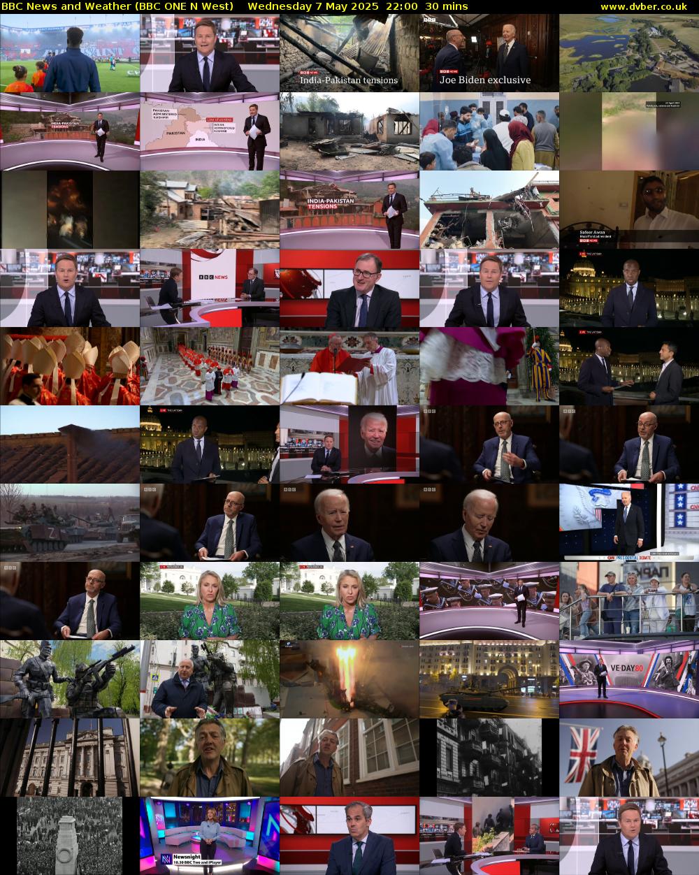 BBC News and Weather (BBC ONE N West) Wednesday 7 May 2025 22:00 - 22:30