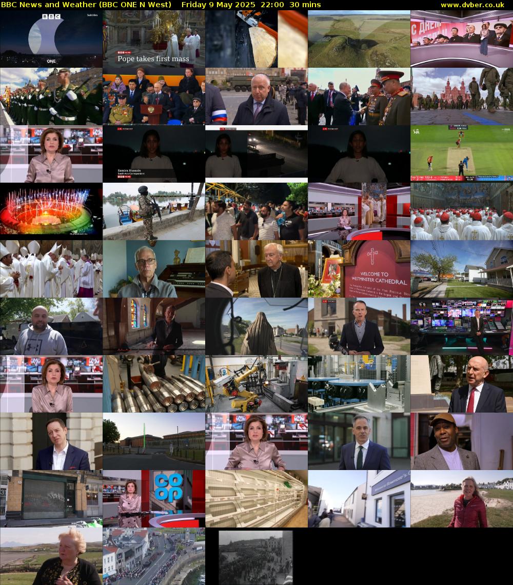 BBC News and Weather (BBC ONE N West) Friday 9 May 2025 22:00 - 22:30