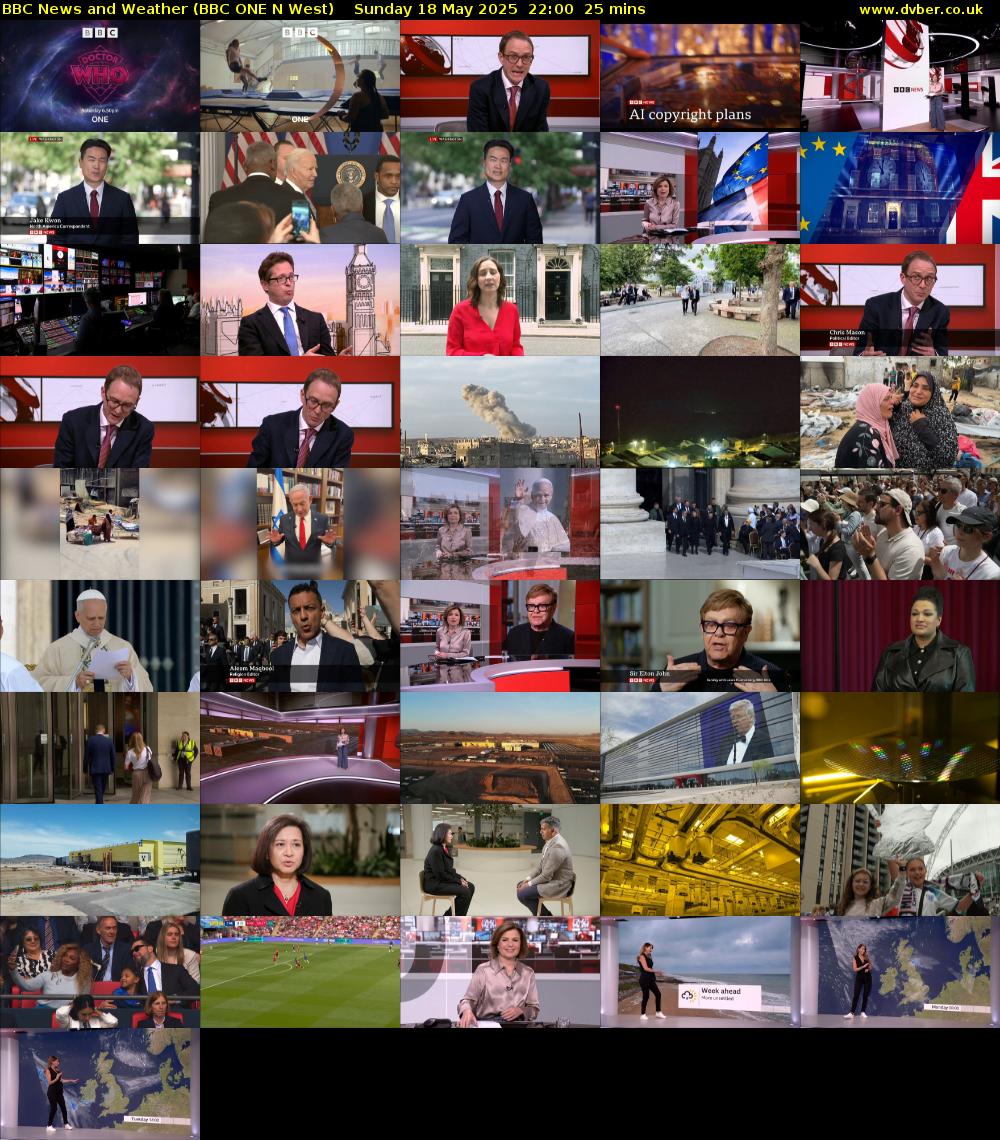 BBC News and Weather (BBC ONE N West) Sunday 18 May 2025 22:00 - 22:25
