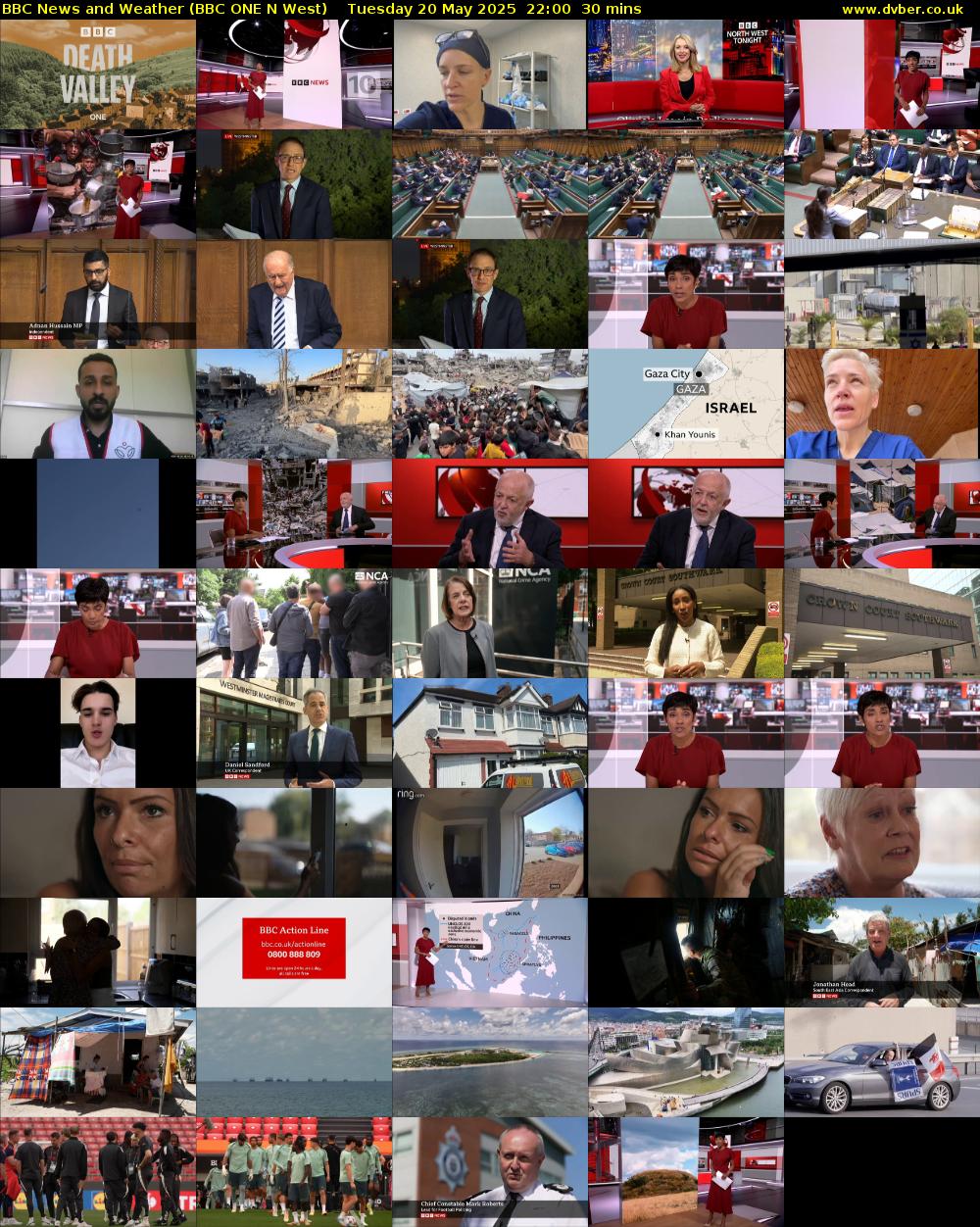 BBC News and Weather (BBC ONE N West) Tuesday 20 May 2025 22:00 - 22:30