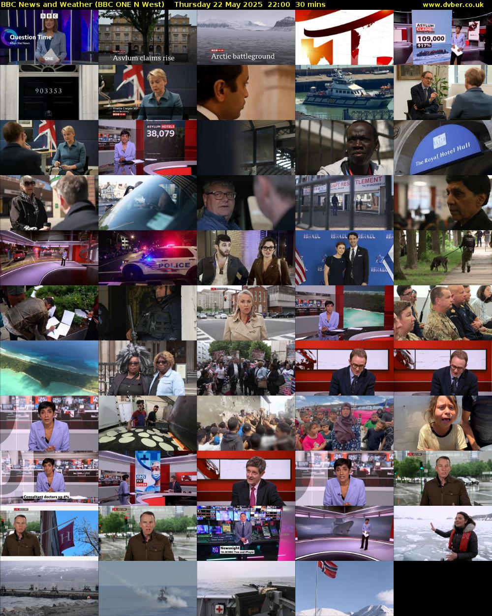 BBC News and Weather (BBC ONE N West) Thursday 22 May 2025 22:00 - 22:30