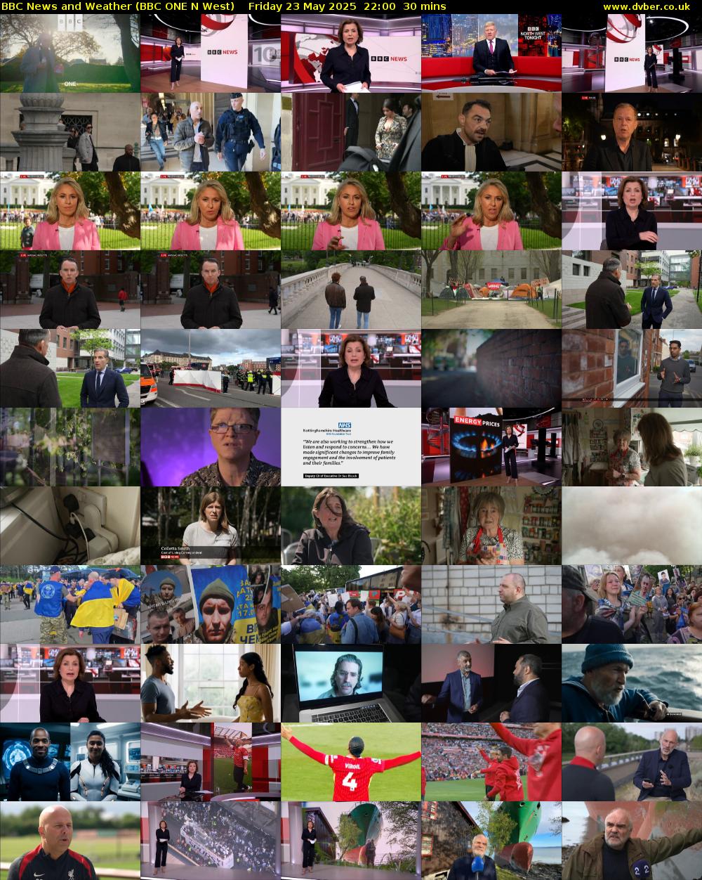 BBC News and Weather (BBC ONE N West) Friday 23 May 2025 22:00 - 22:30