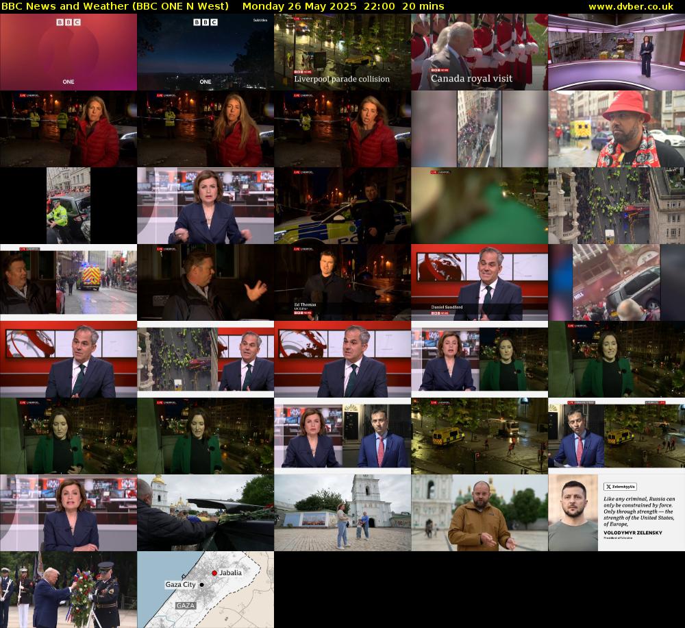 BBC News and Weather (BBC ONE N West) Monday 26 May 2025 22:00 - 22:20
