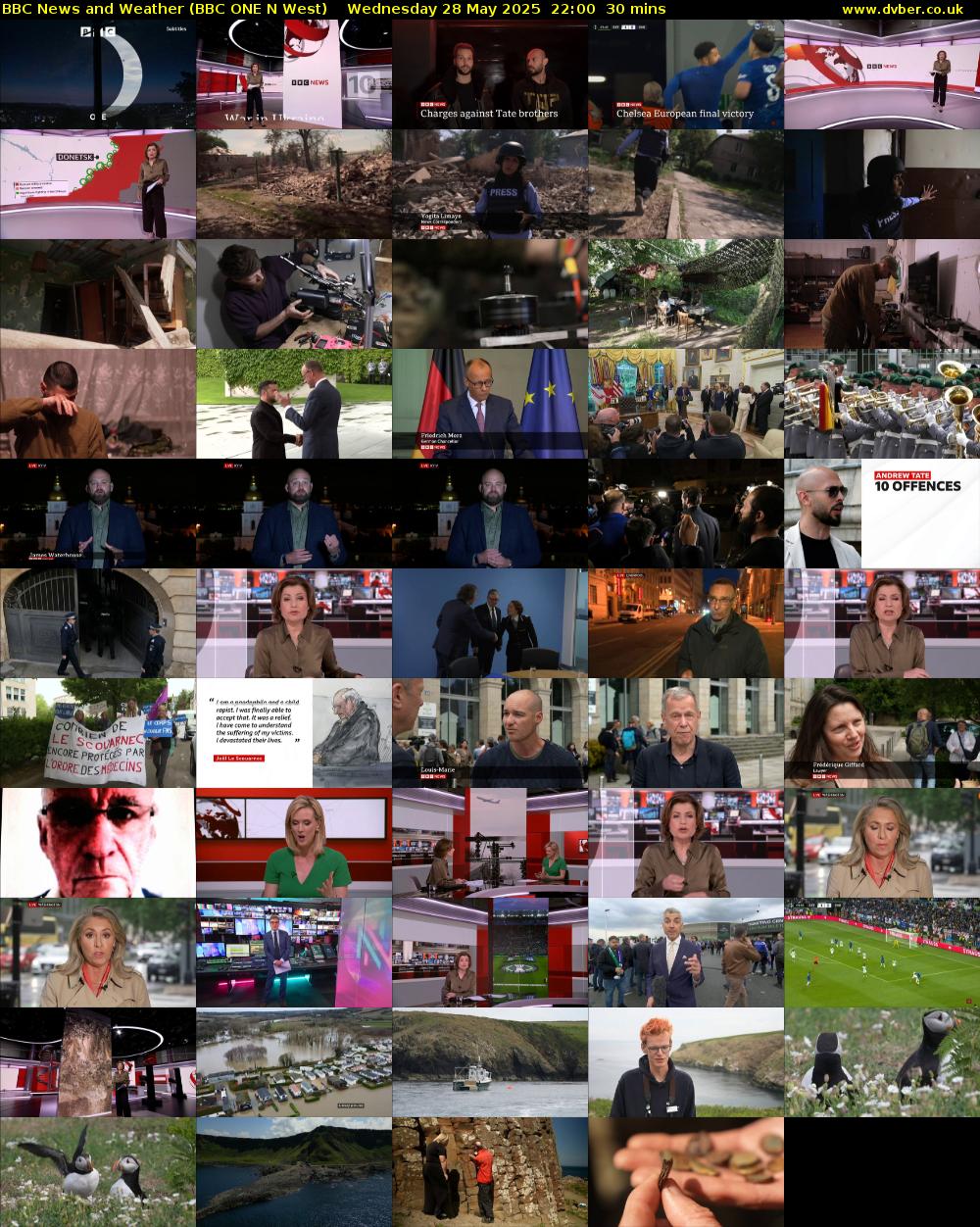 BBC News and Weather (BBC ONE N West) Wednesday 28 May 2025 22:00 - 22:30