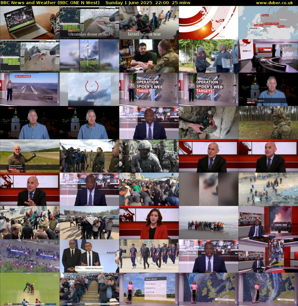 BBC News and Weather (BBC ONE N West) Sunday 1 June 2025 22:00 - 22:25