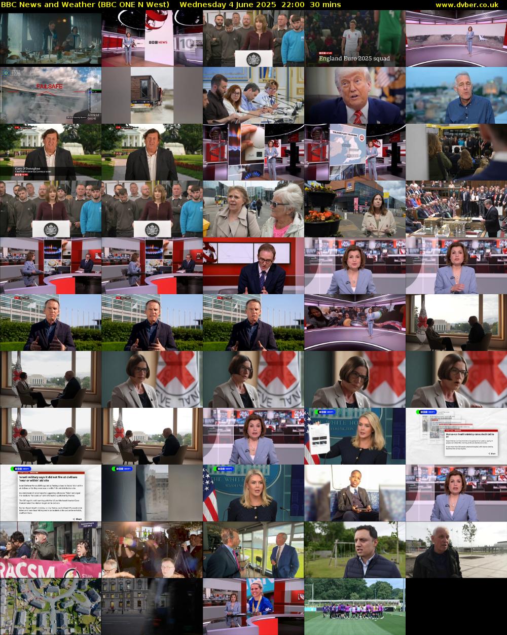 BBC News and Weather (BBC ONE N West) Wednesday 4 June 2025 22:00 - 22:30